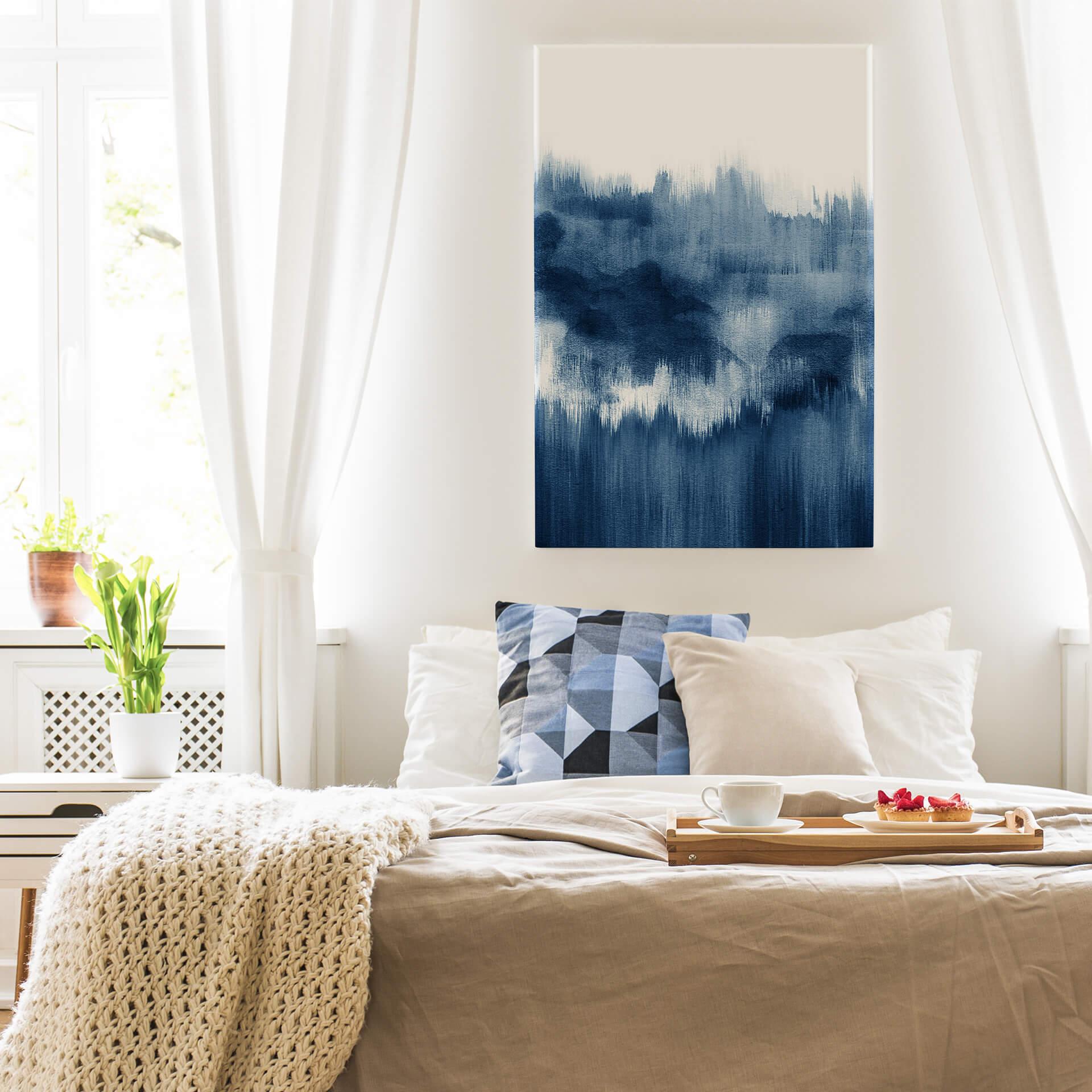 Lienzo Nouveauprints - Acuarela Pinceladas (azul)