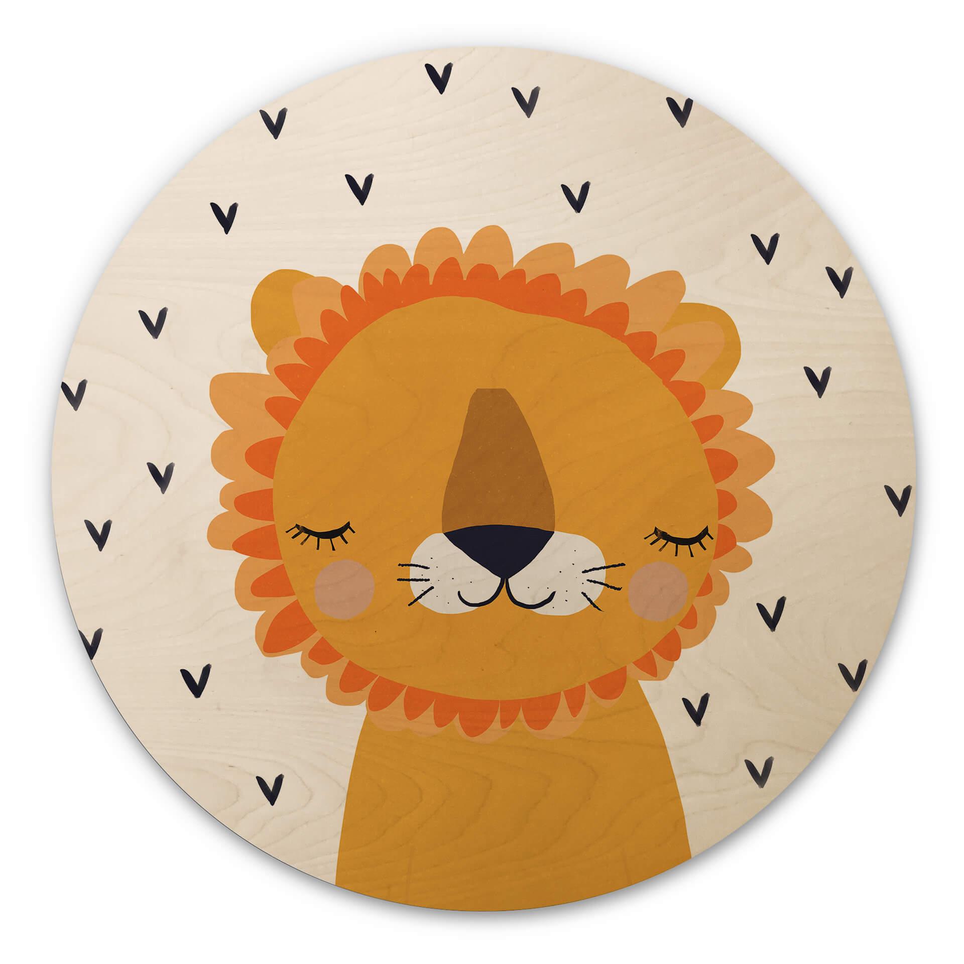 Væg cirkel træ Treechild - Little Lion
