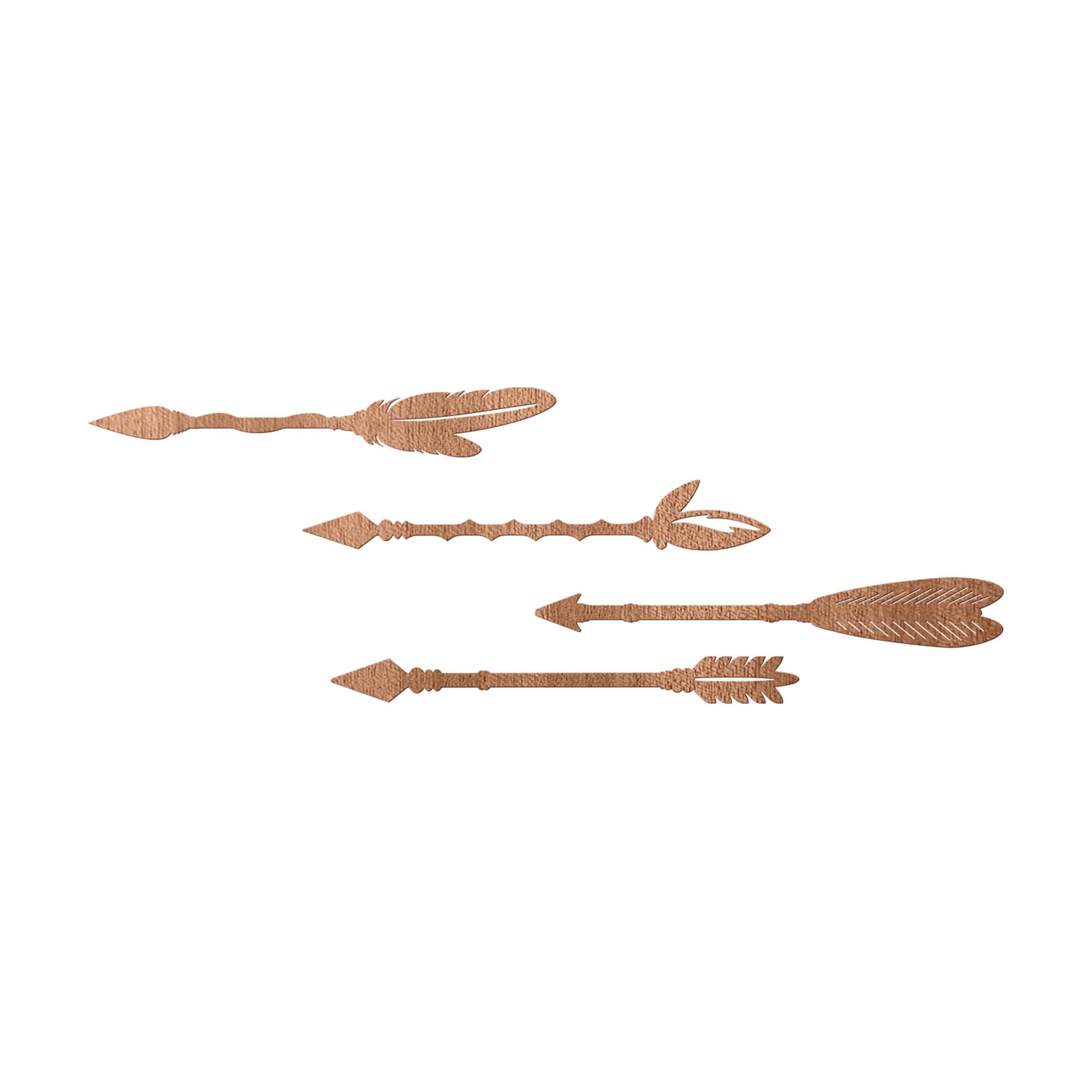 Arte en madera de caoba - flechas indias (set de 4)