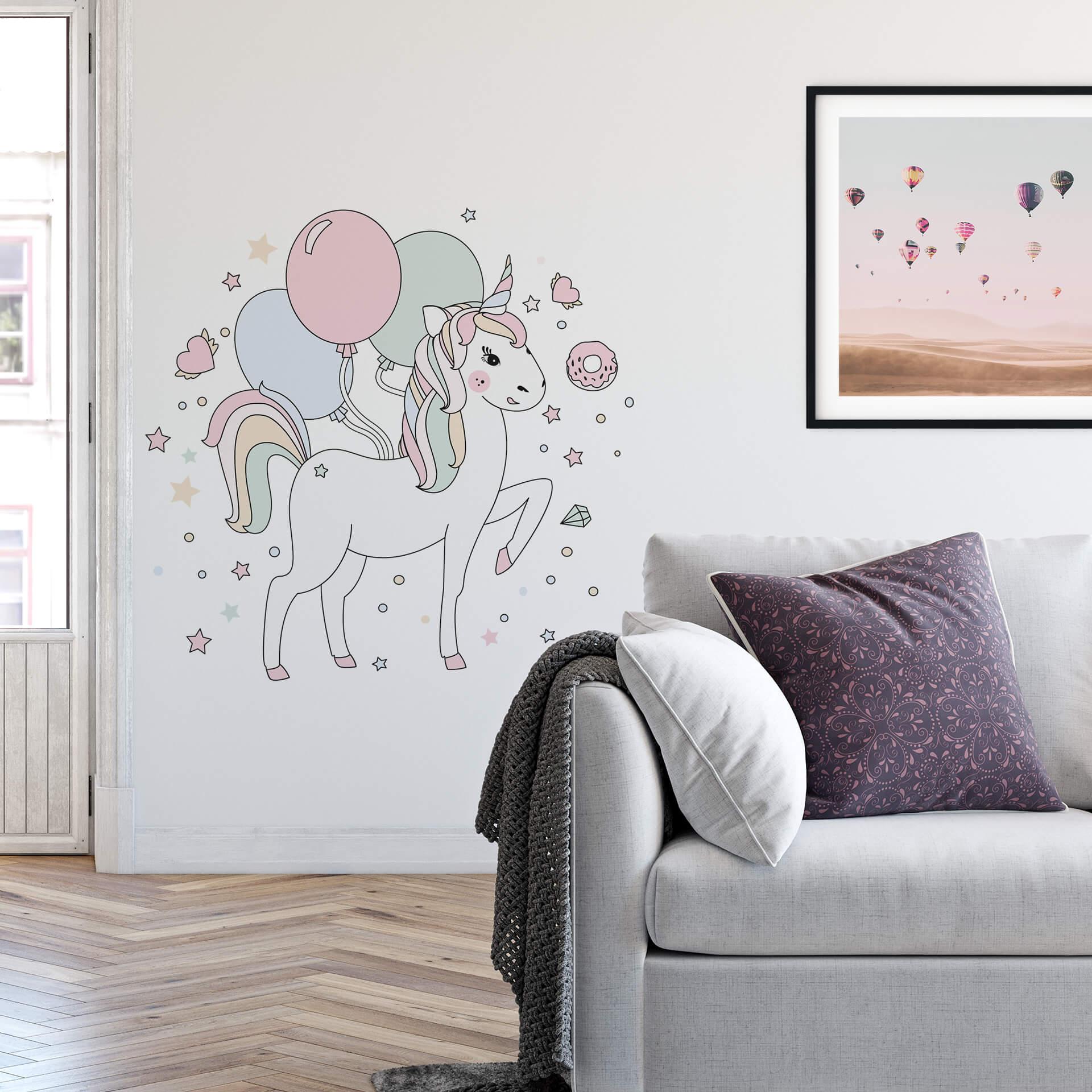 Muursticker Kvilis - Unicorn + ballon