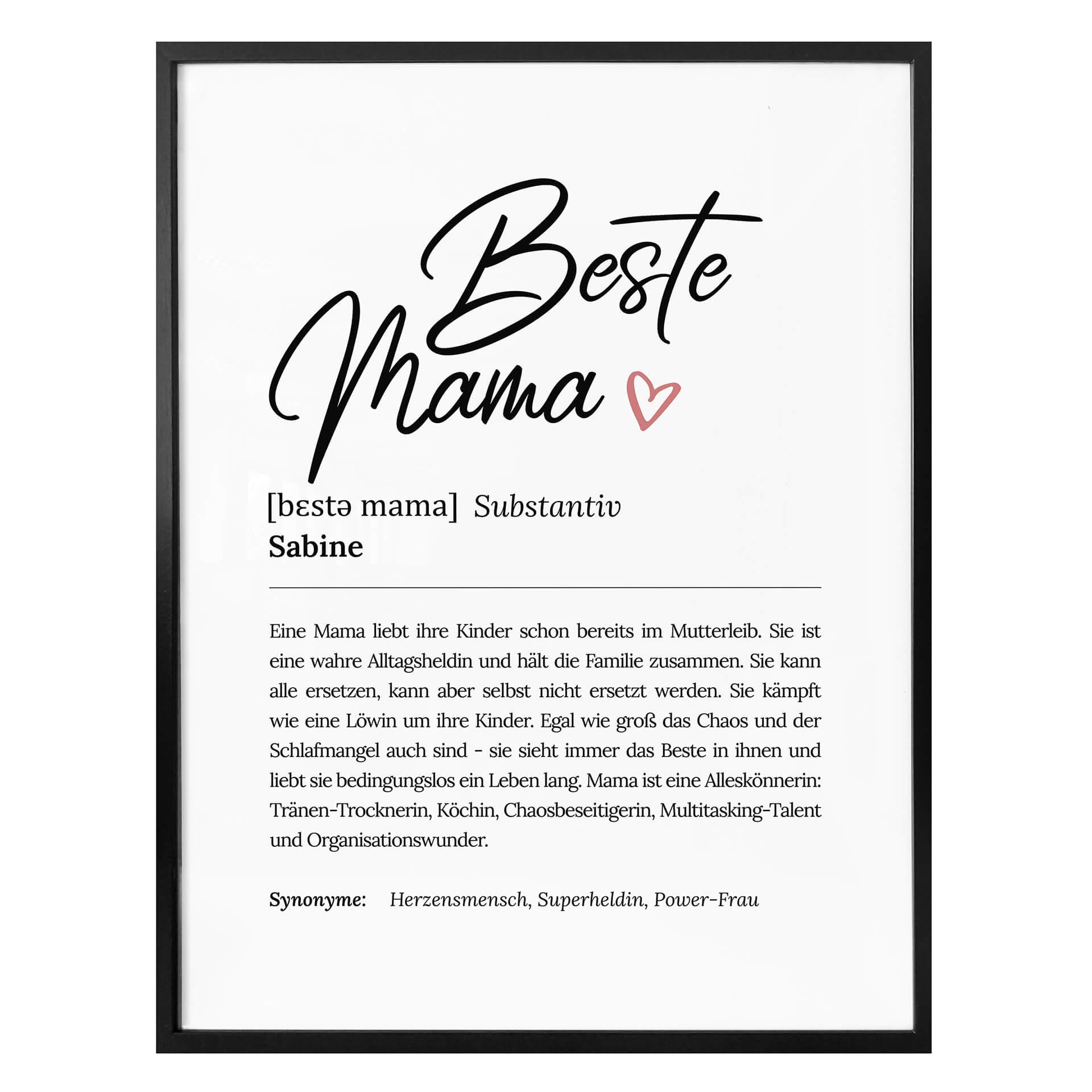Personalisiertes Poster Definition - Beste Mama