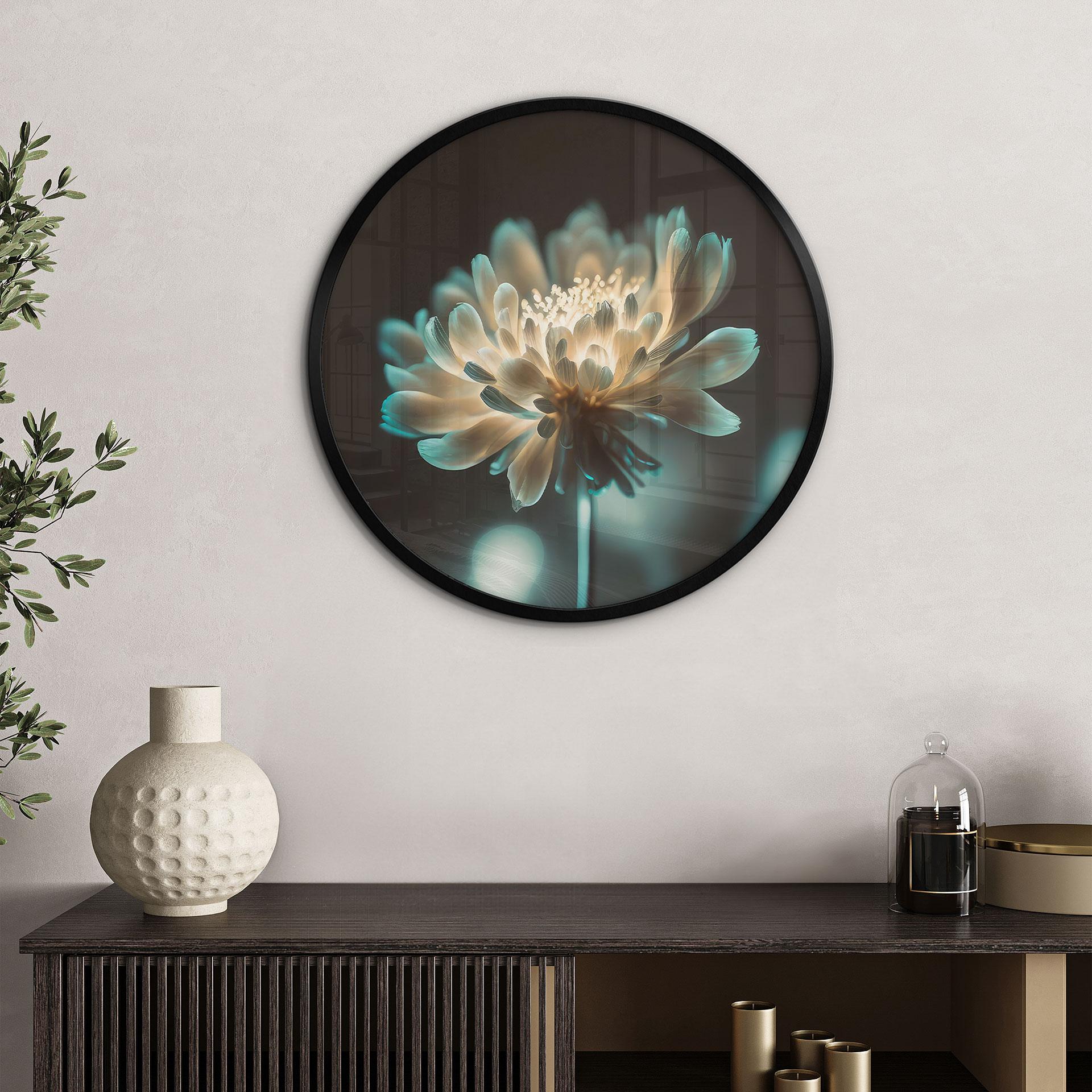Plakat med skinnende blomsterhjerter - Treechild - Round