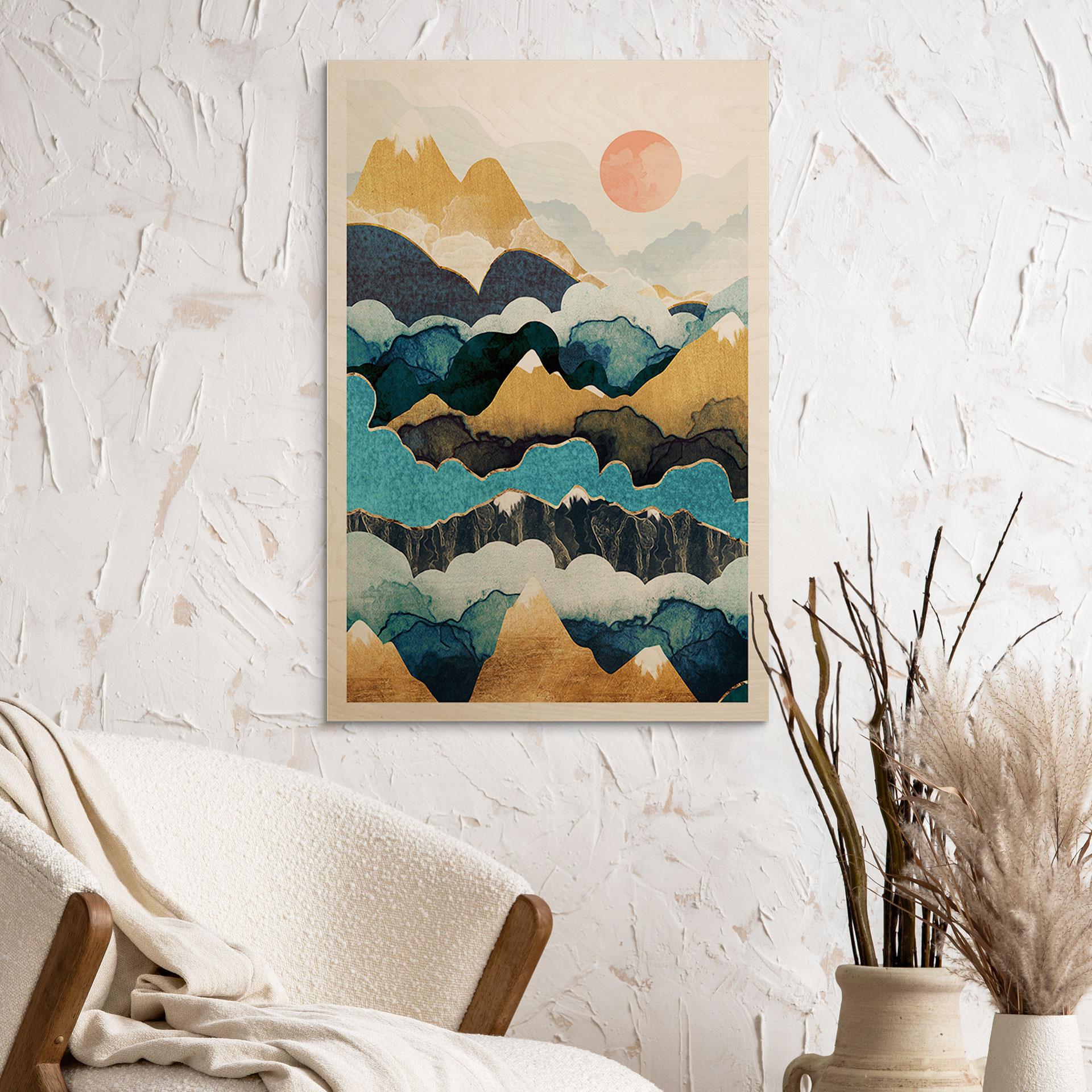 Billede af træ bjergtop over skyerne - SpaceFrog Designs