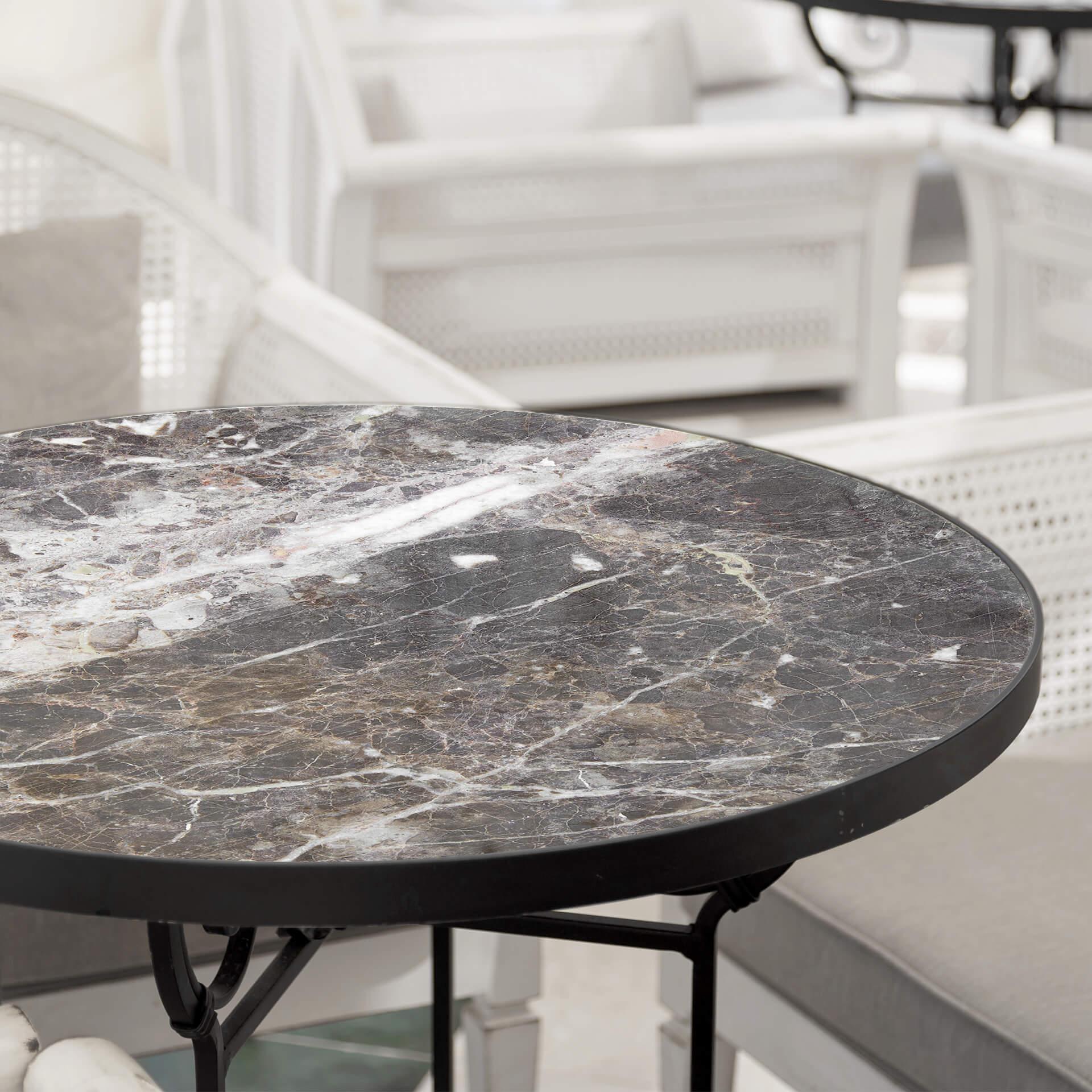 Plateau de table en verre - Marbre 08 - Rond