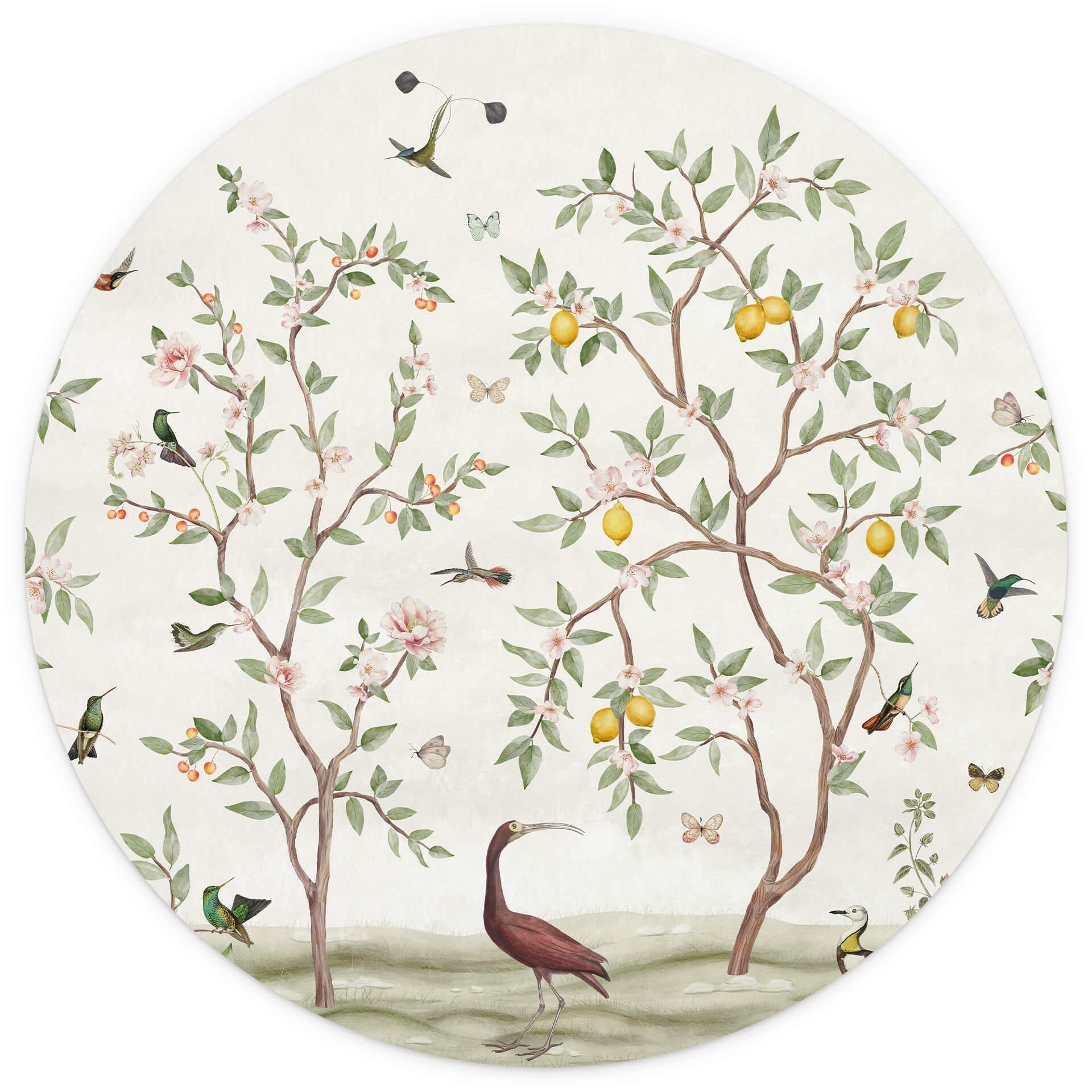 Behangcirkel Sir Edward - Lemon Tree Chinoiserie - vliesbehang/zelfklevend vliesbehang