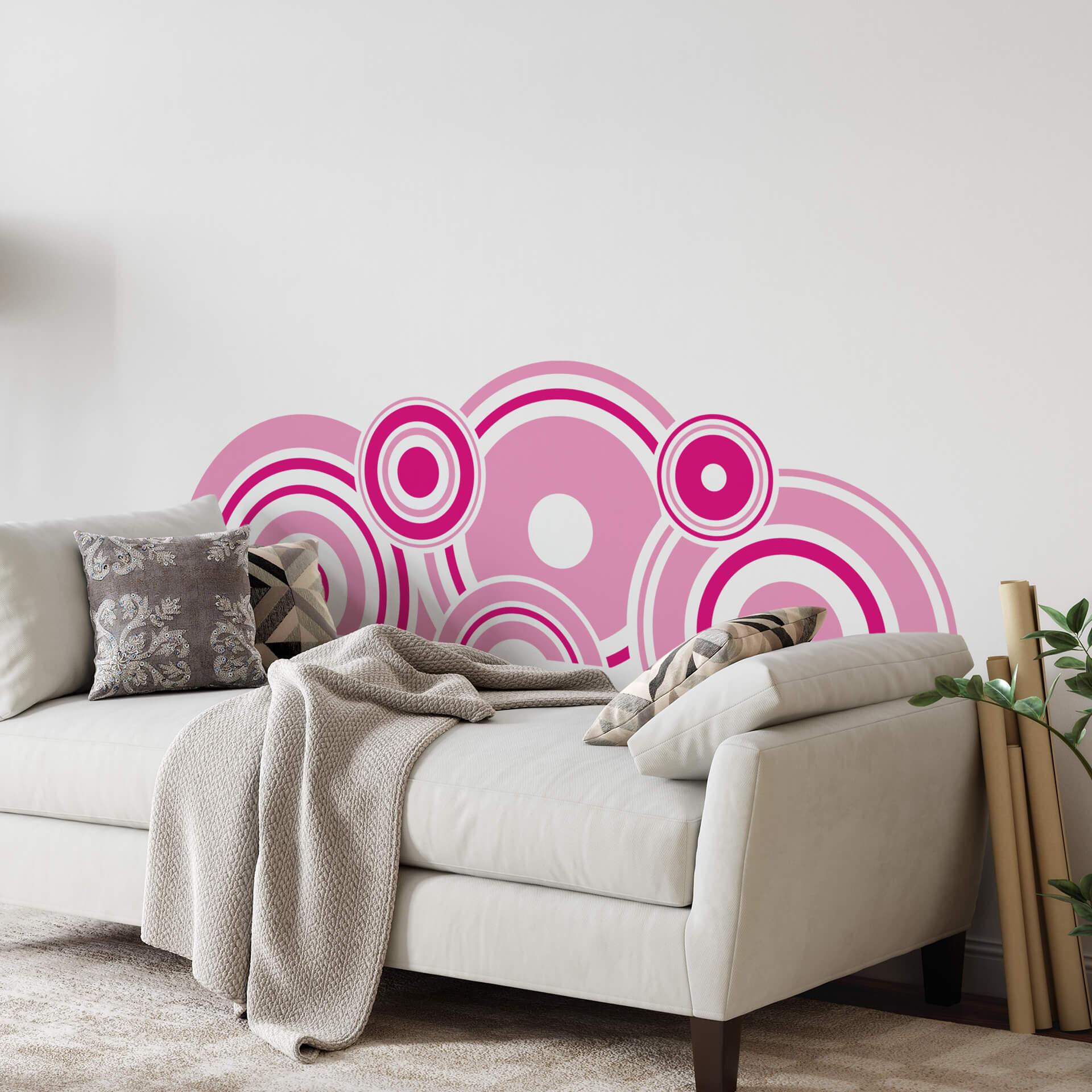Wallsticker - Retro Cirkler Pink