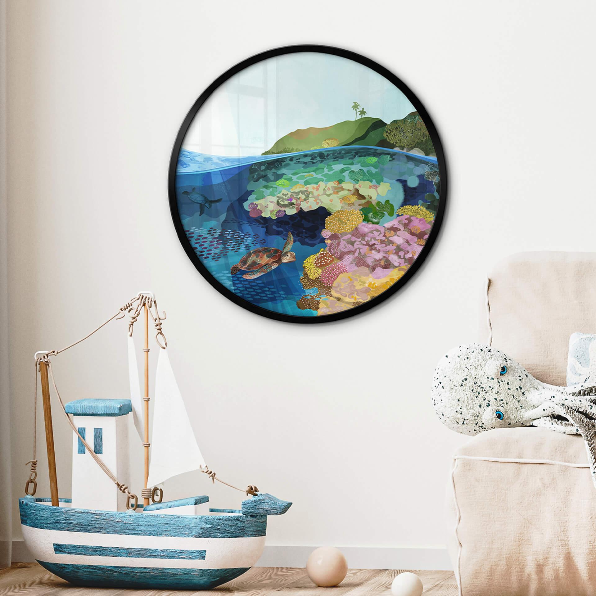 Póster Goed Blauw - Bajo el agua - Redondo