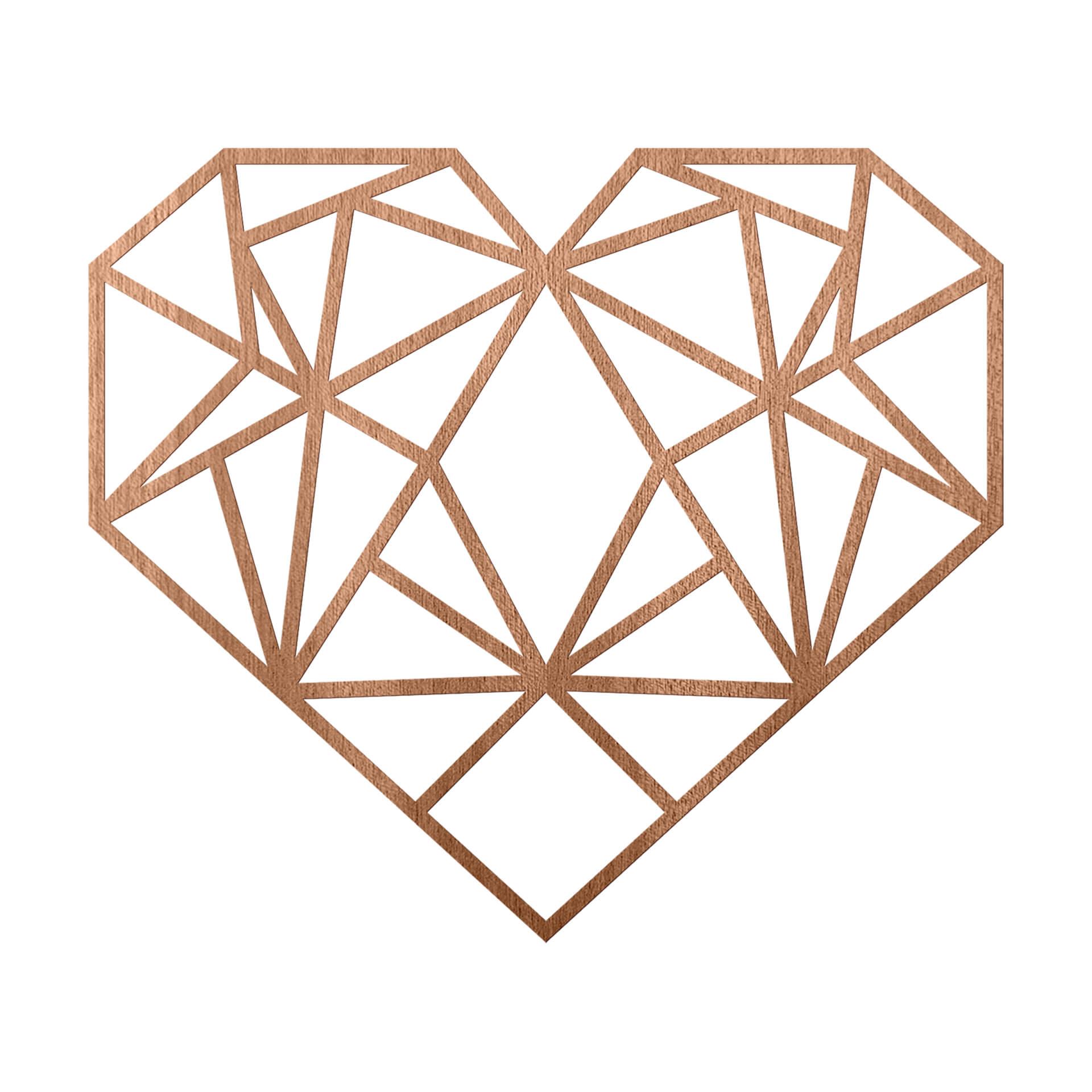 Decorazione in mogano - Cuore origami