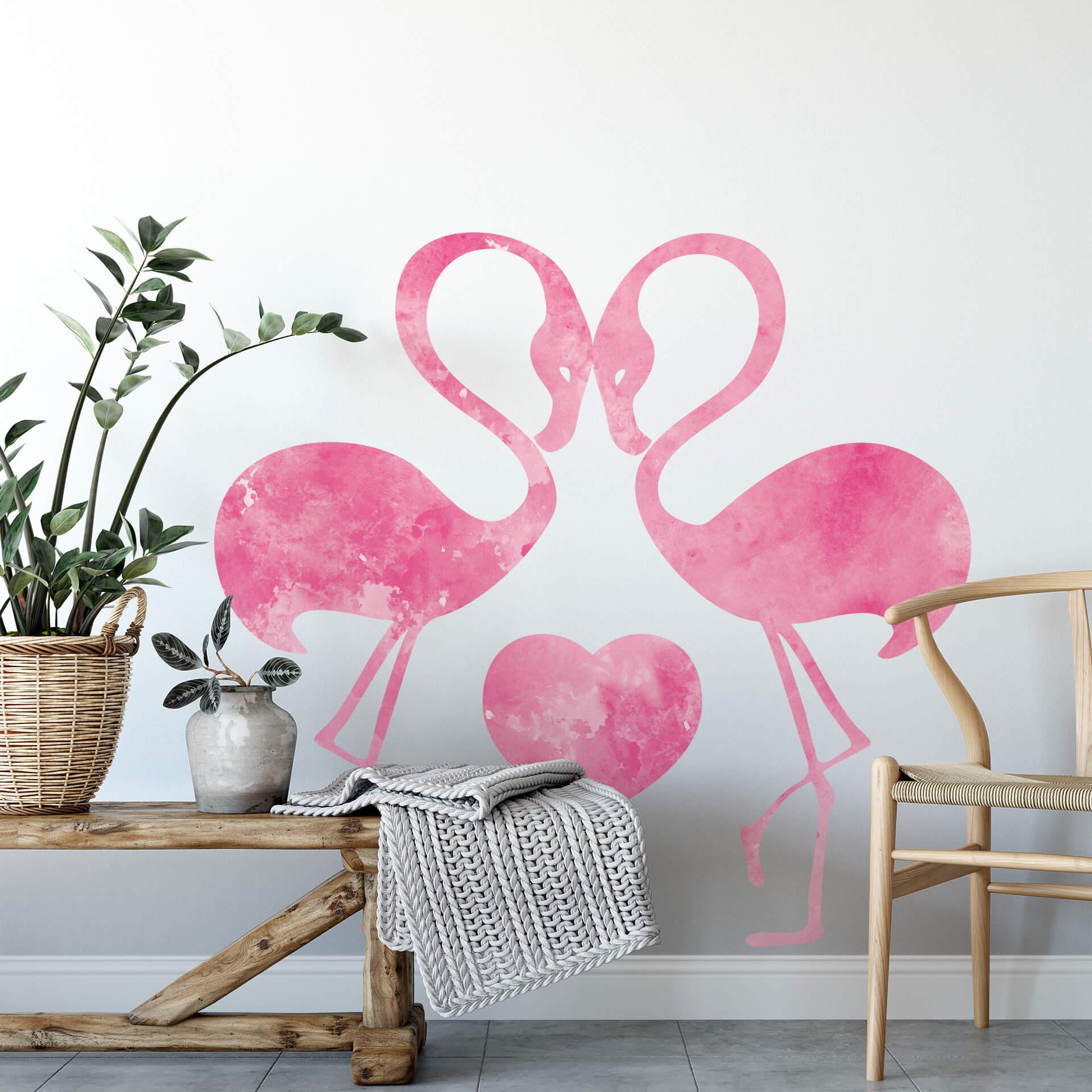 Sticker mural - Flamants roses