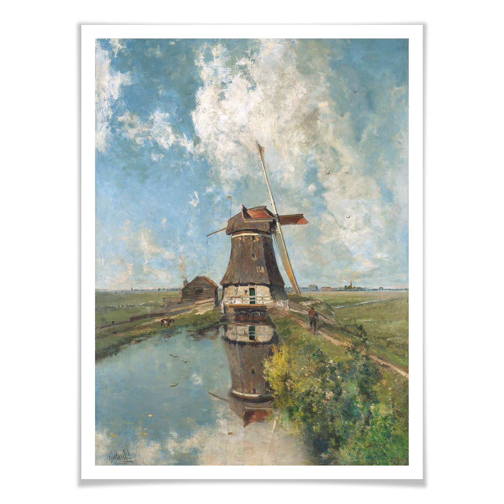 Plakat Gabriël - Wiatrak na polderze