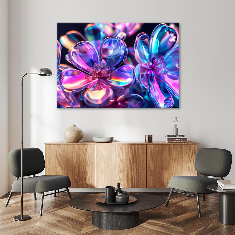 Canvasbillede, Skinnende blomster - buket