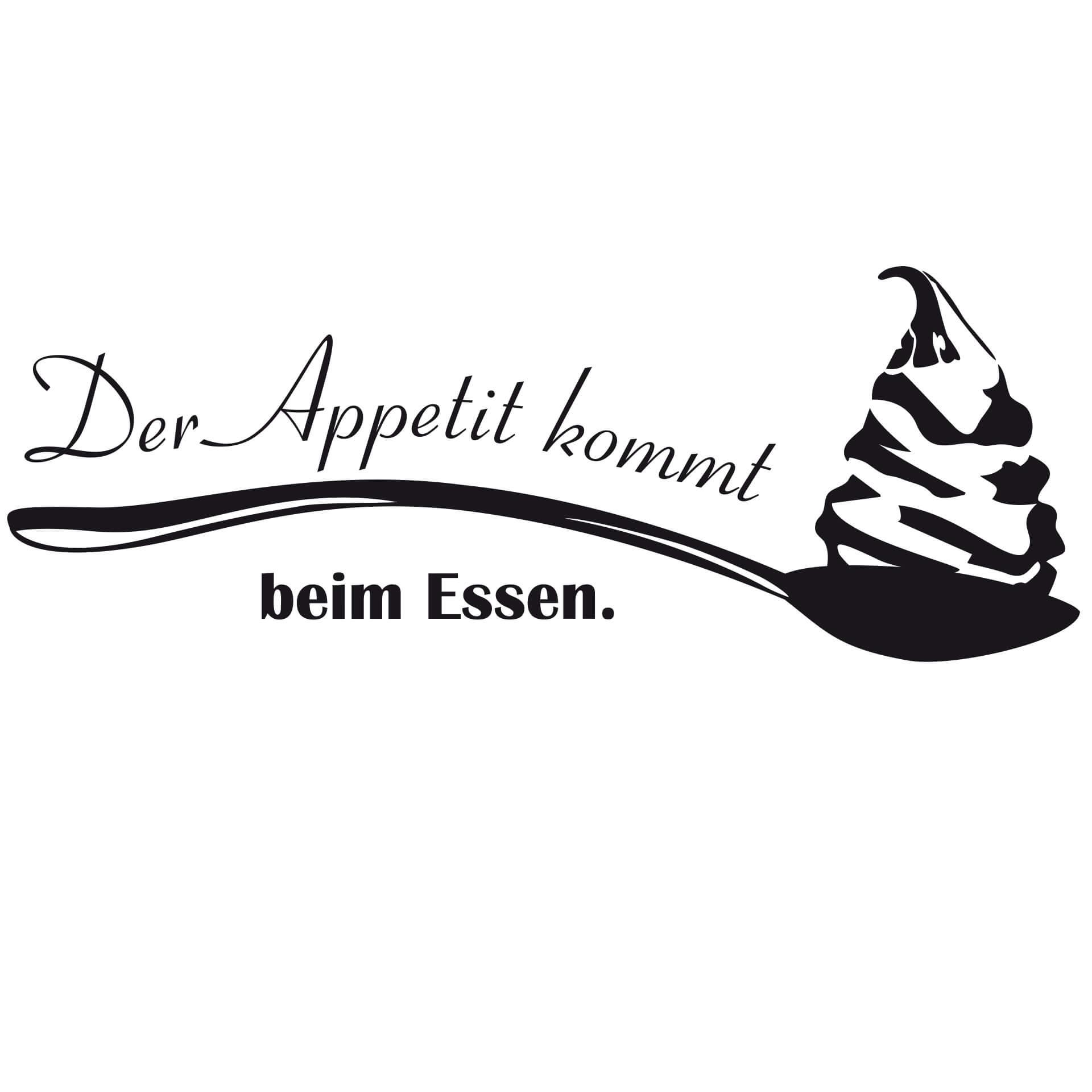 Wandtattoo Der Appetit kommt beim Essen.