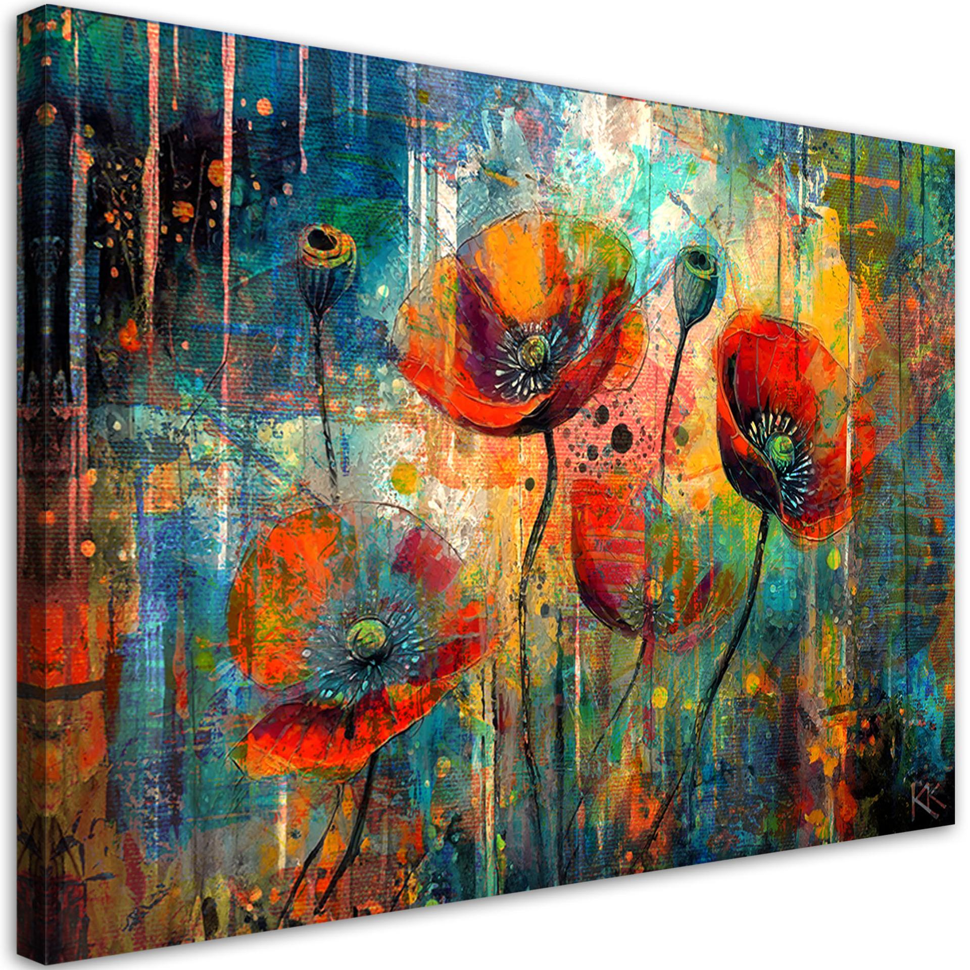 Canvasbillede, Abstrakte valmuer