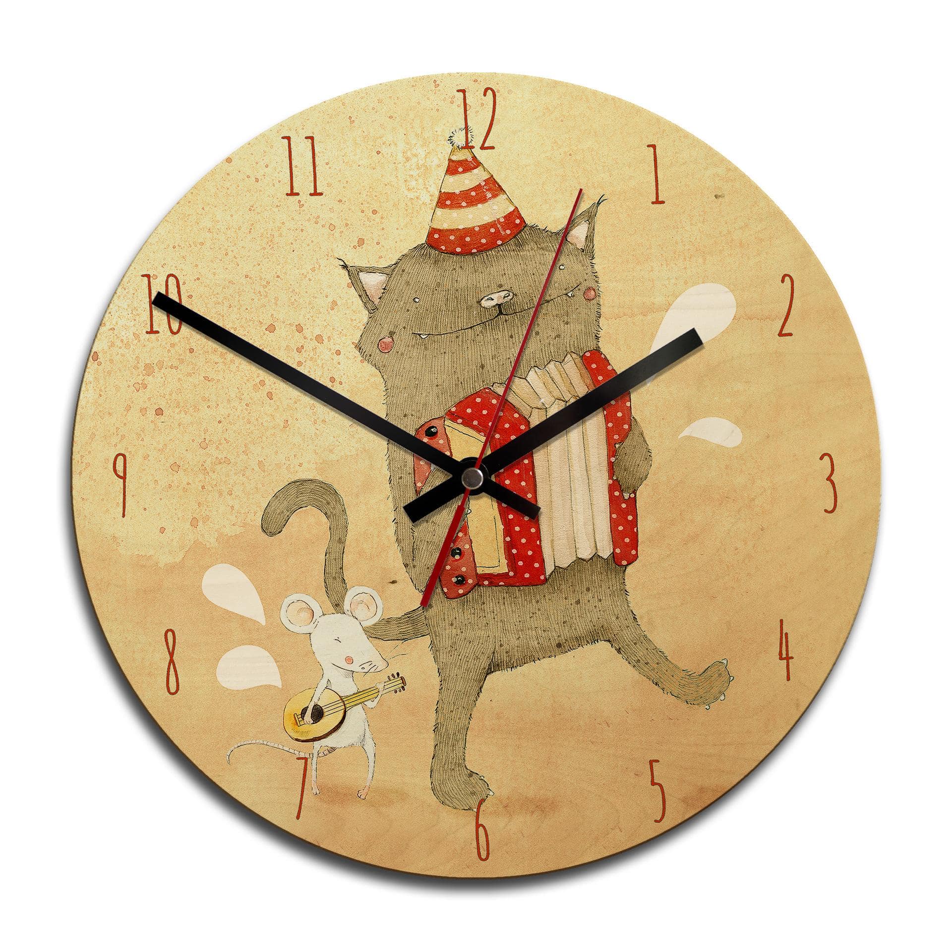 Horloge murale en bois - Loske - Musicien