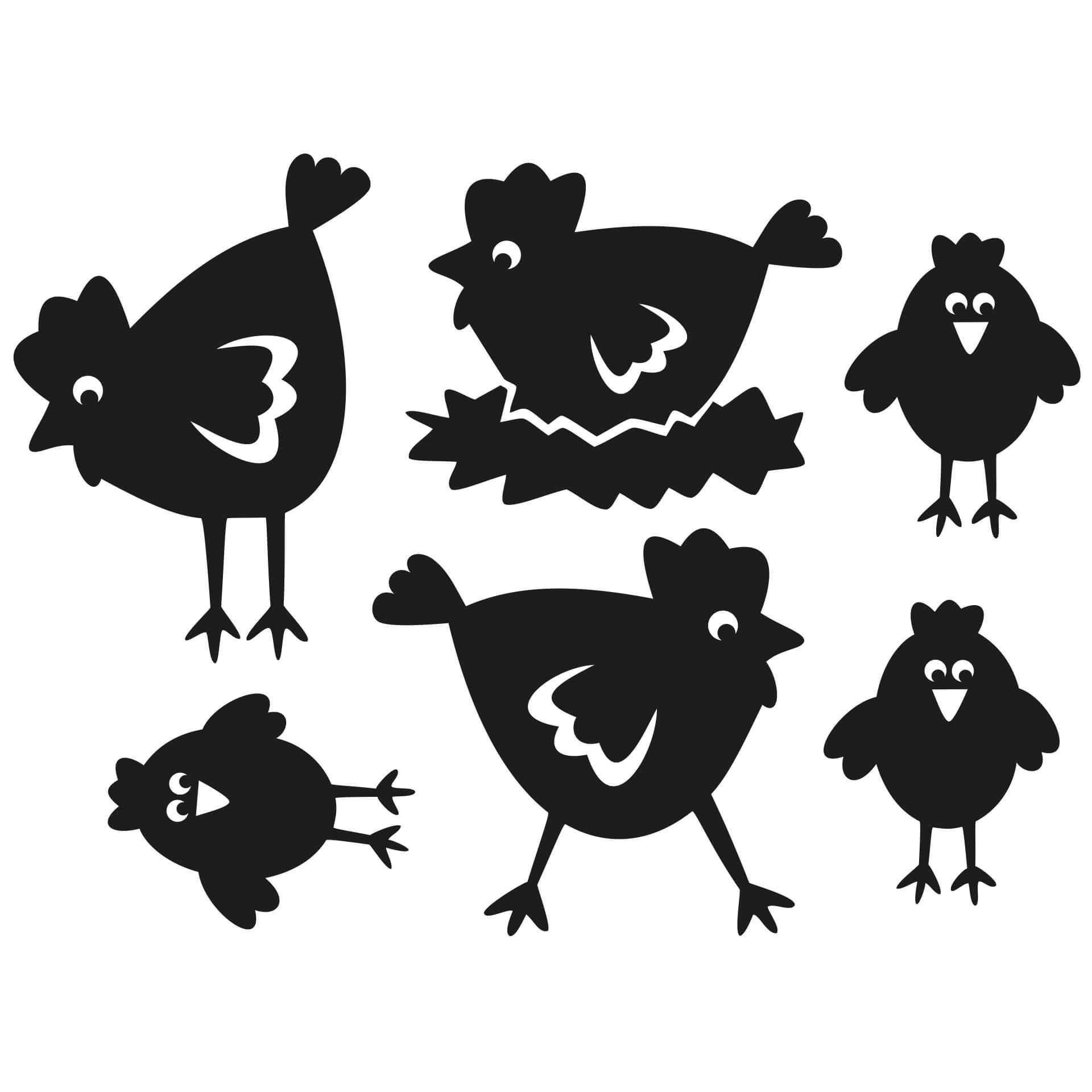 Adesivo murale - Composizione "gallinelle"