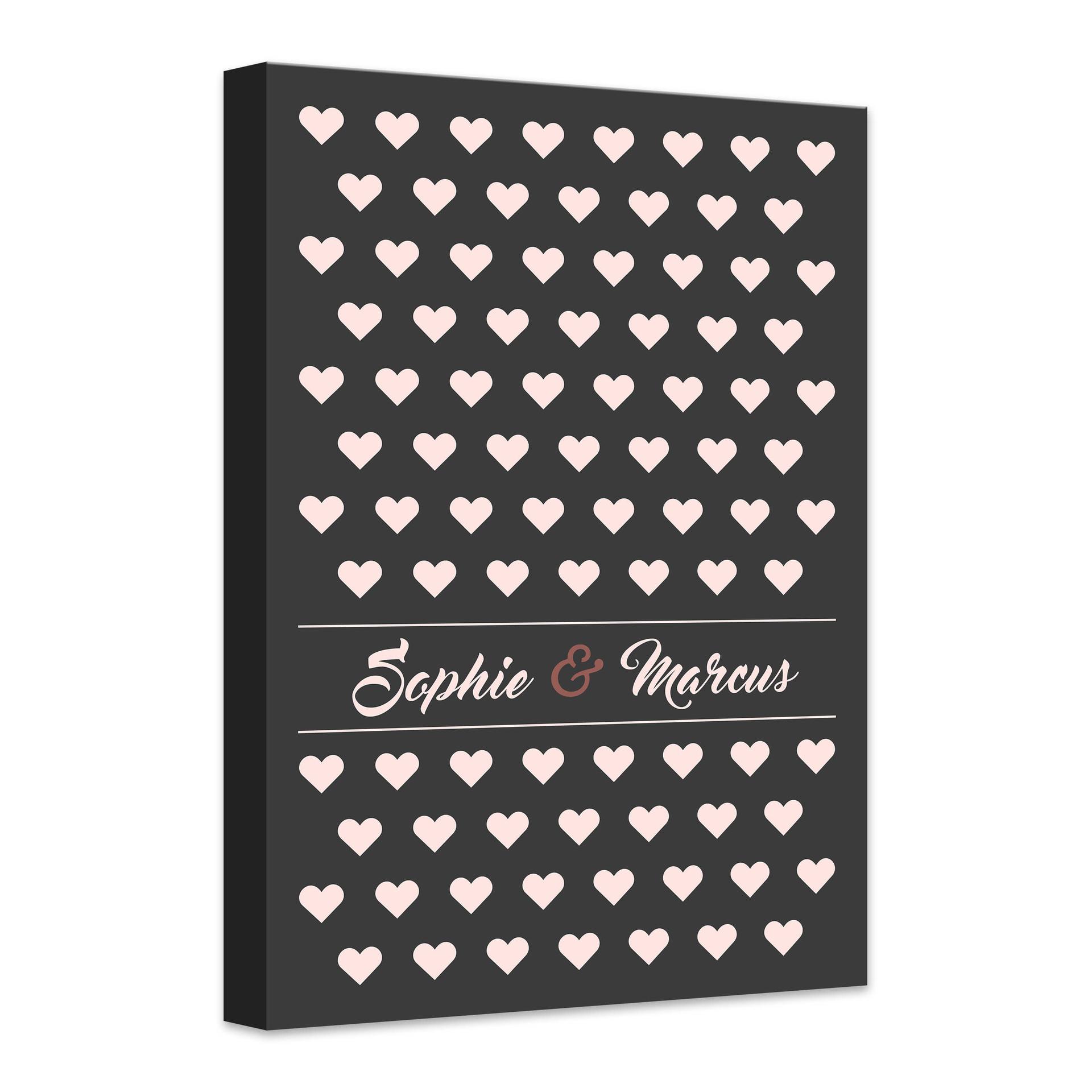 Lienzo + texto personalizado - Corazones