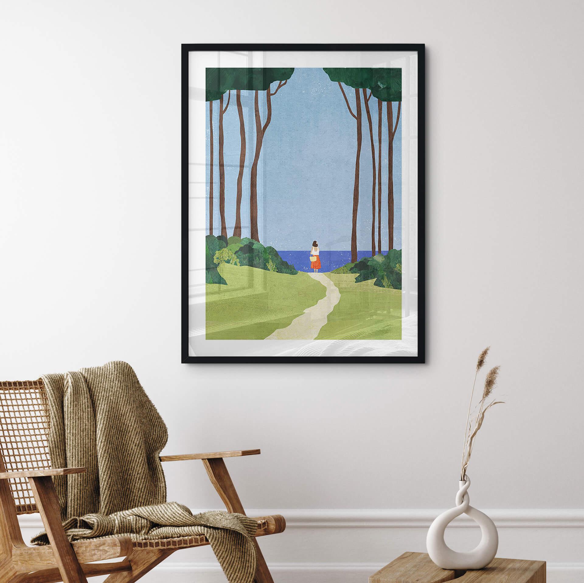 Póster Paseo con vistas al mar - Ríos