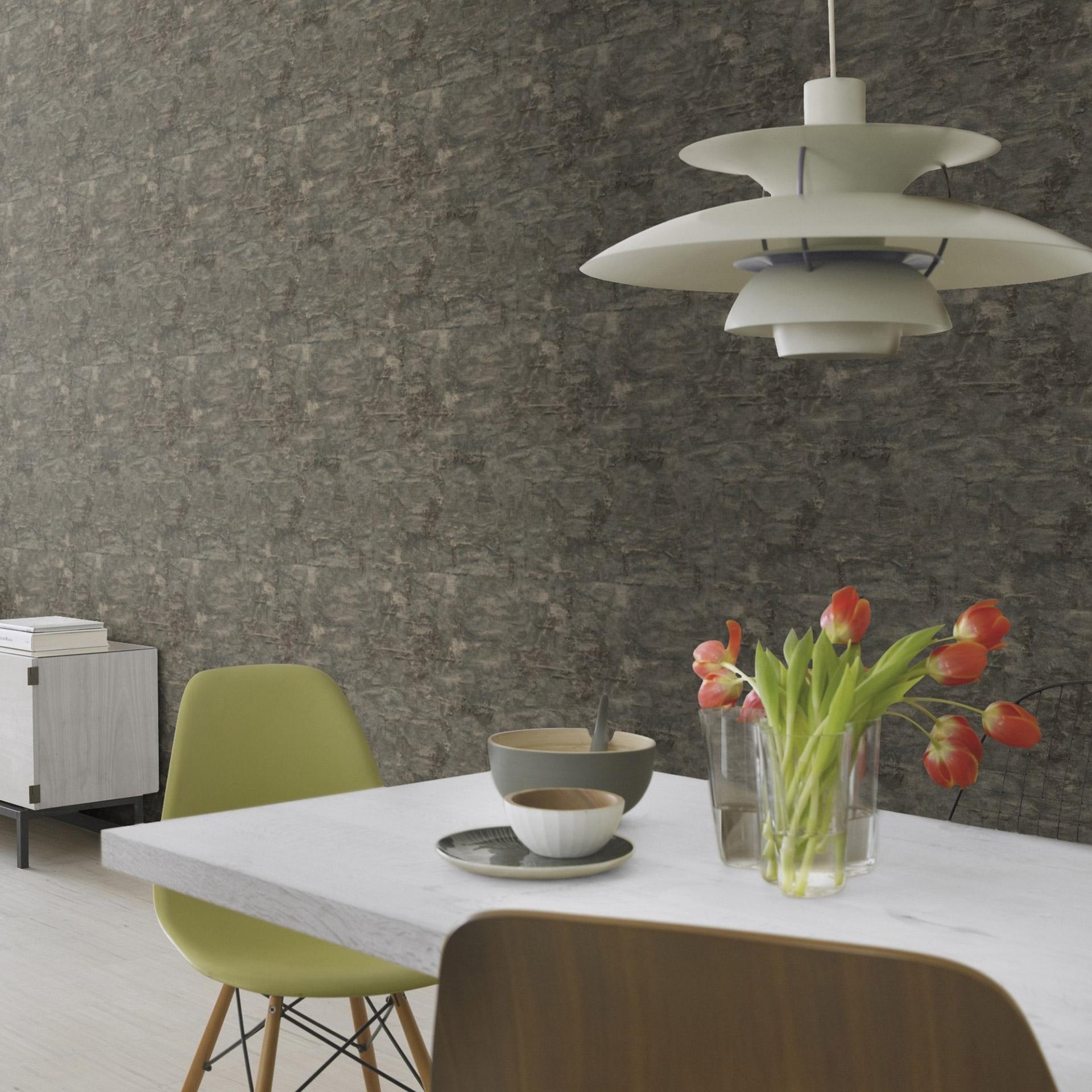 Tapet med metallook, Factory V sort tapet med metaleffekt