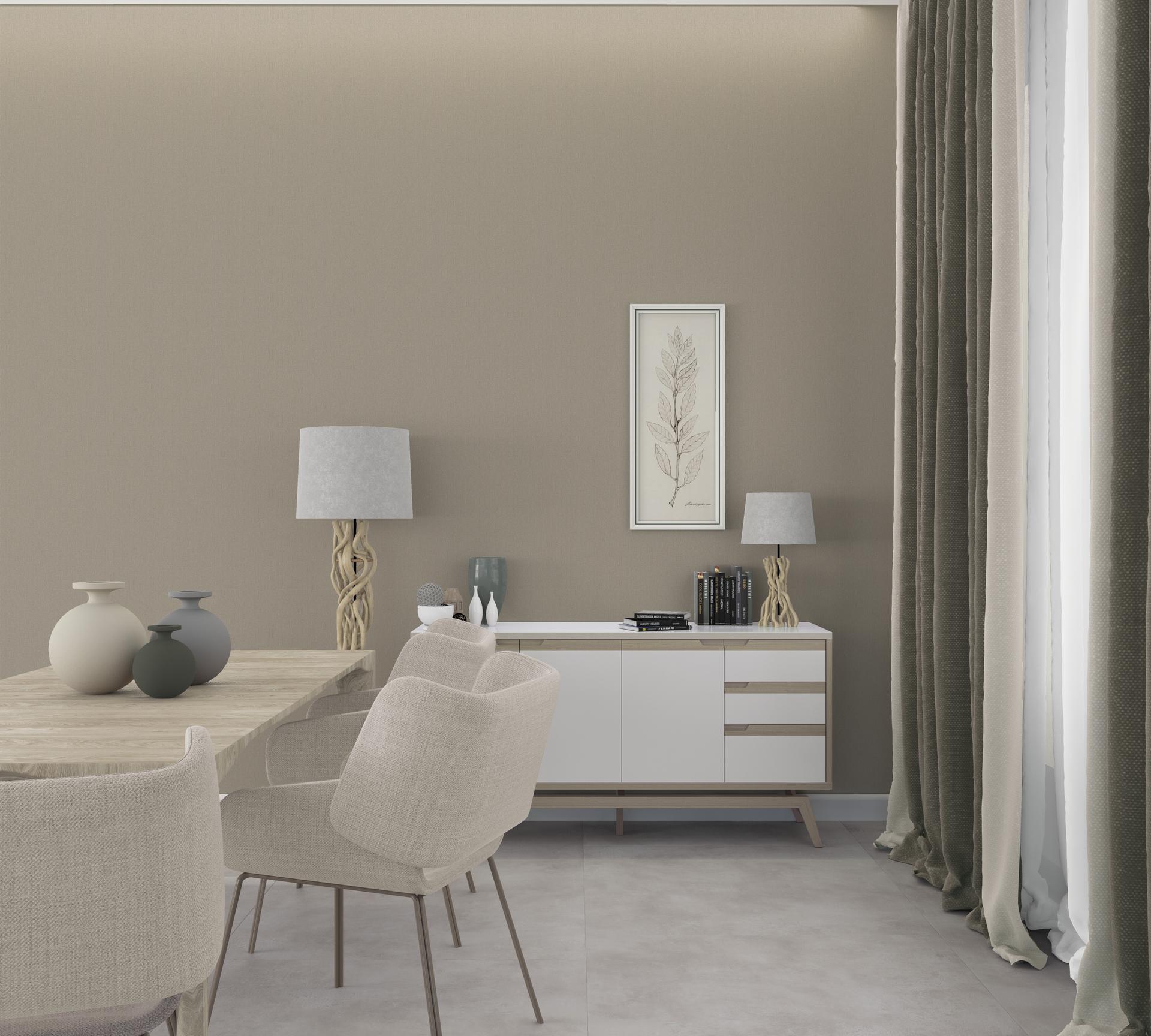 Effen behang, vliesbehang Novamur Jackie beige