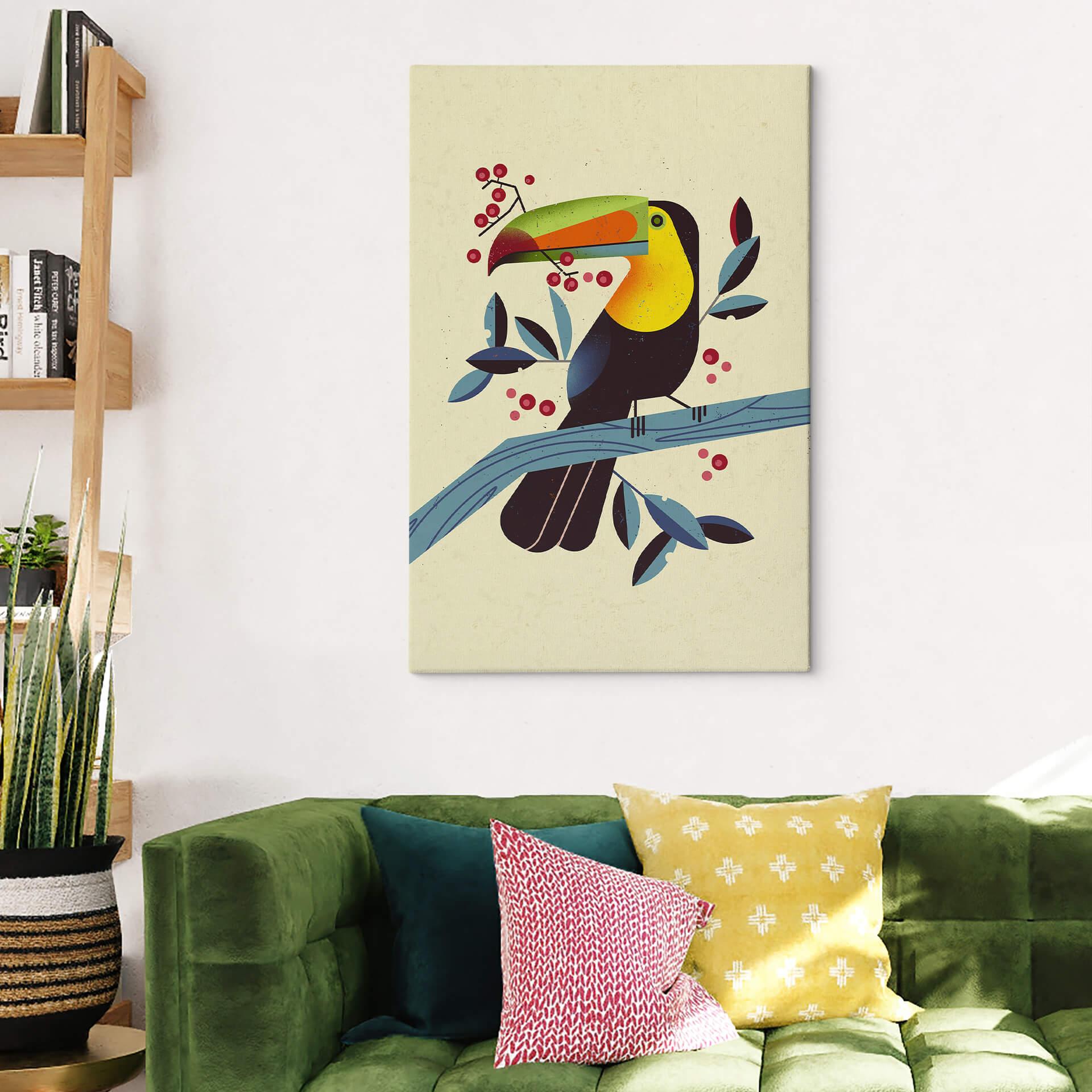 Leinwandbild Tropischer Vogel - Tukan - Braun