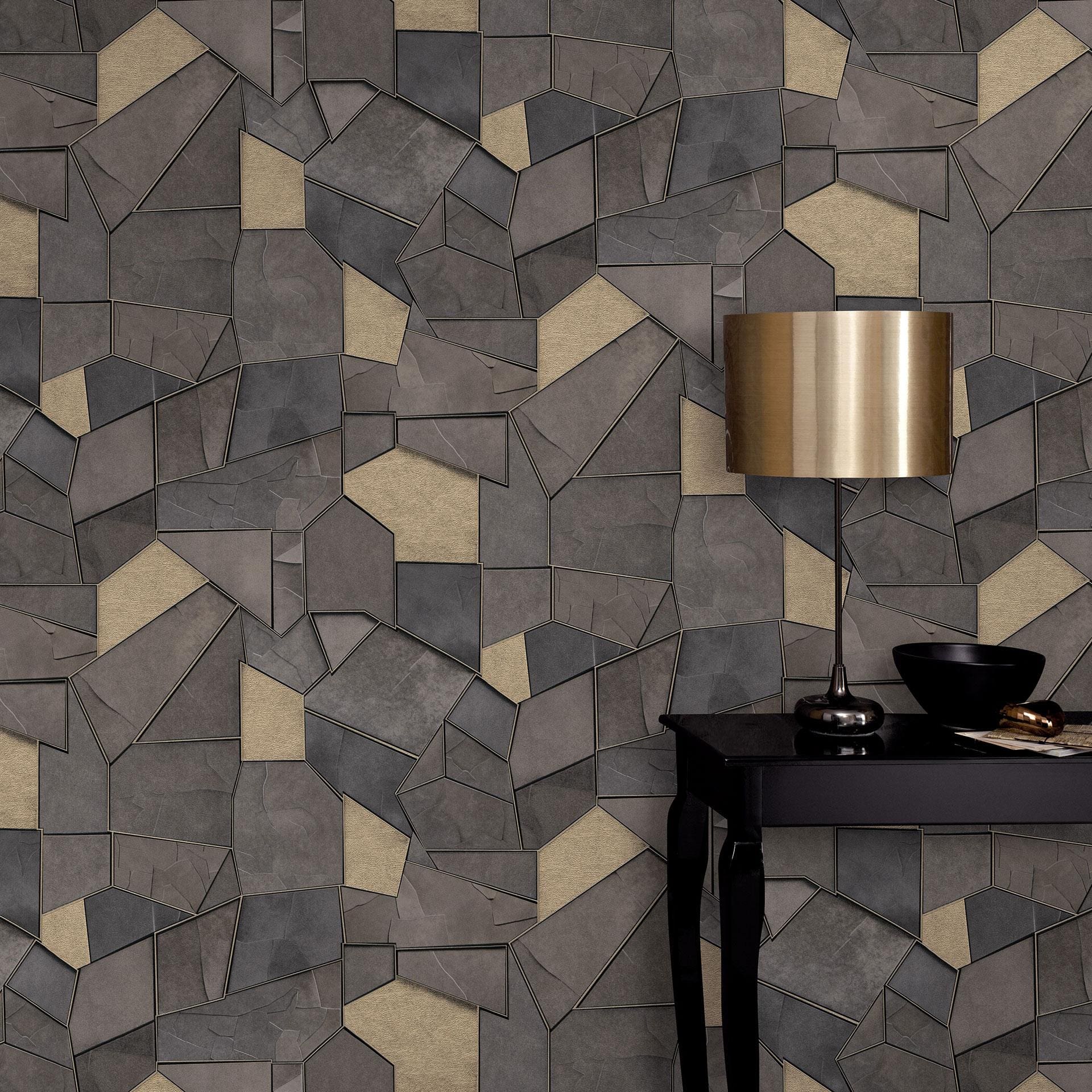 Ikke-vævet tapet MOSAIQUE Elle Decoration 4, taupe
