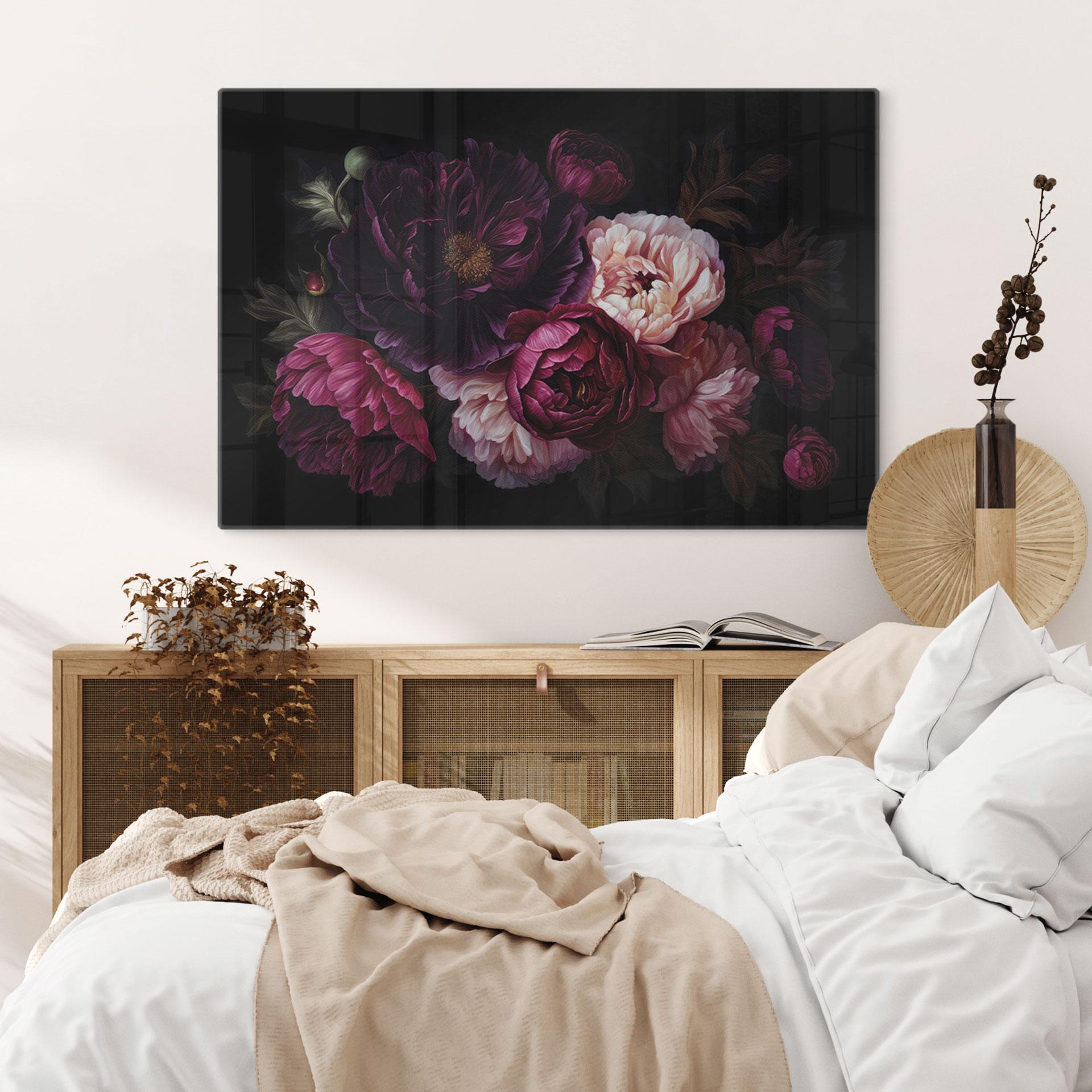 Stampa su vetro Bouquet di fiori con peonie - UN Designs