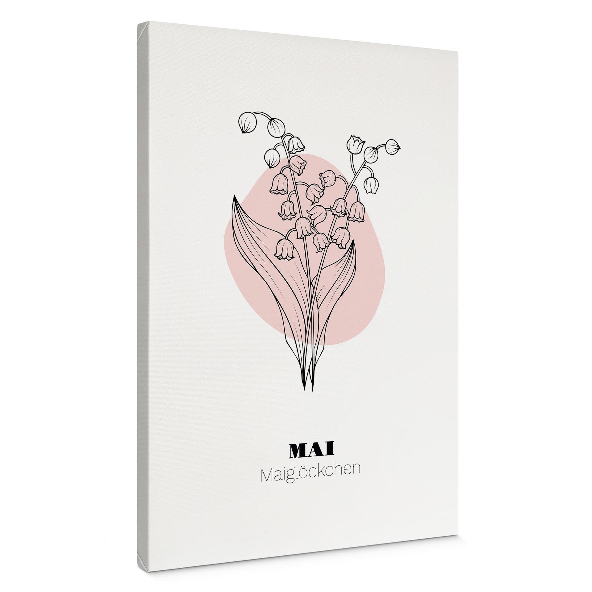 Personalisierbares Leinwandbild Monatsblume Mai