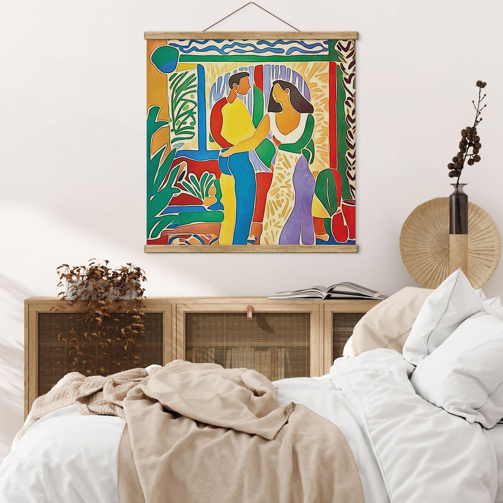 Tekstil plakat Elskende - Inspireret af Matisse - Zamart