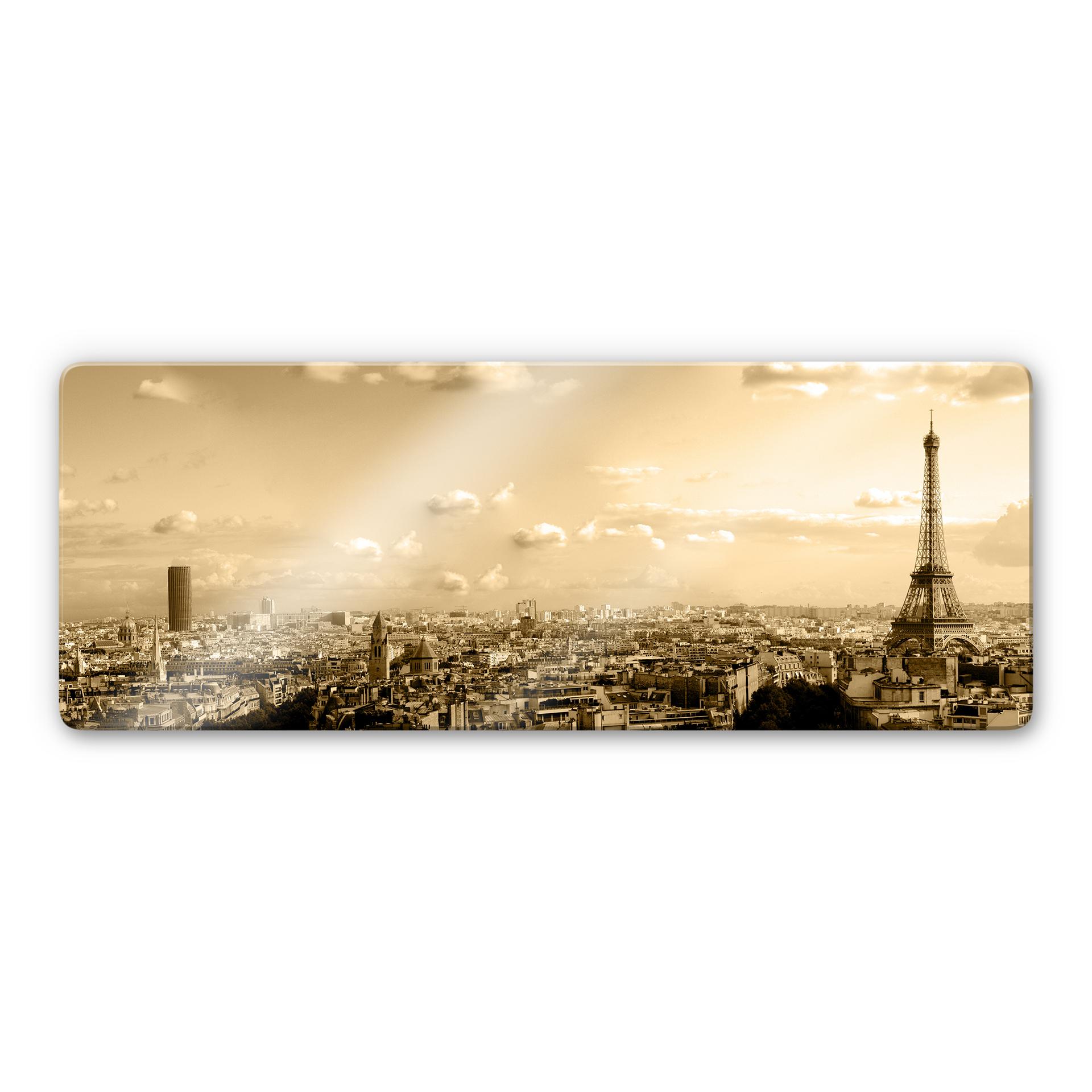 Glasbillede - Paris Skyline - Panorama