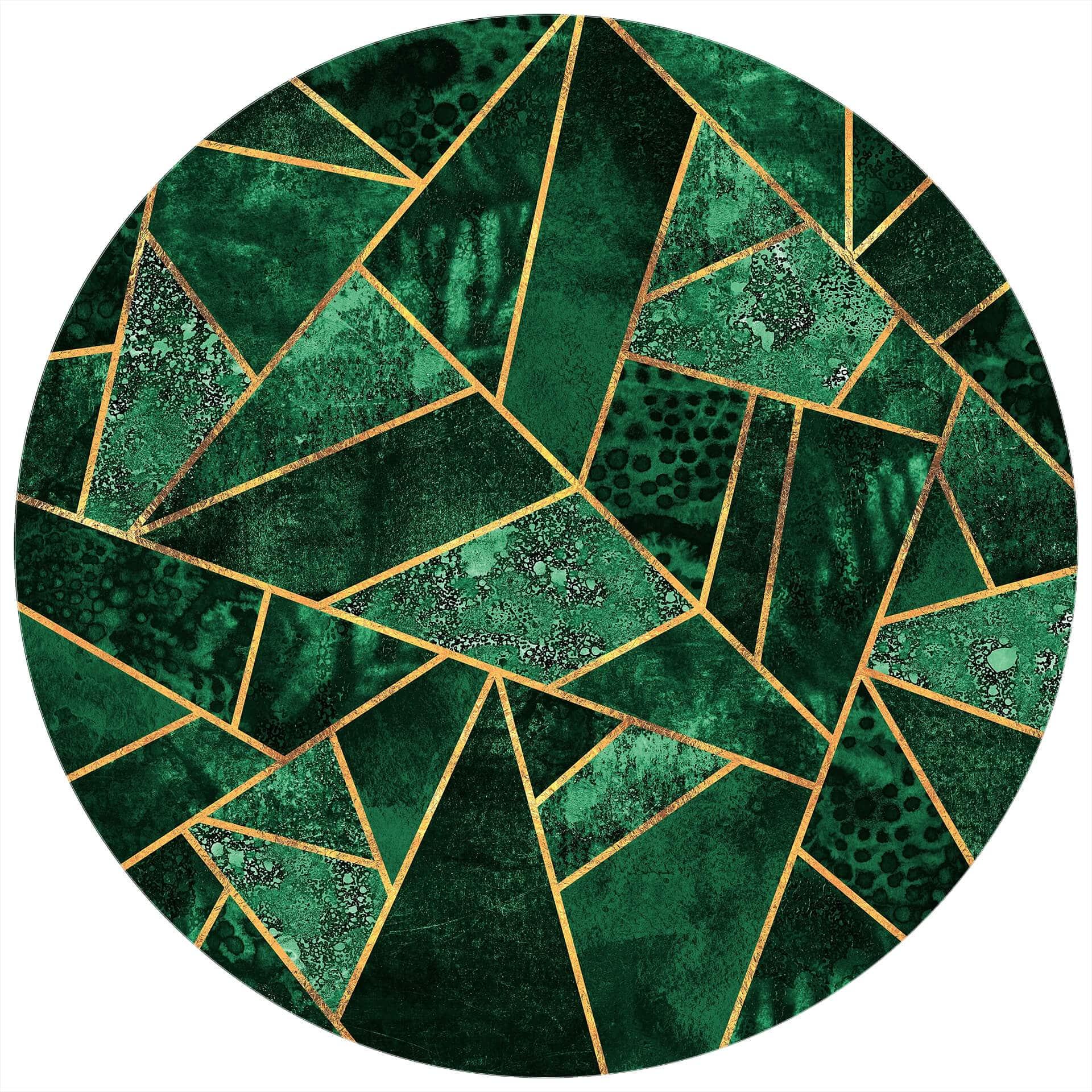 Fototapet - Rundt - Frederiksson - Green Emerald - vliesetapet/selvklæbende non-woven tapet