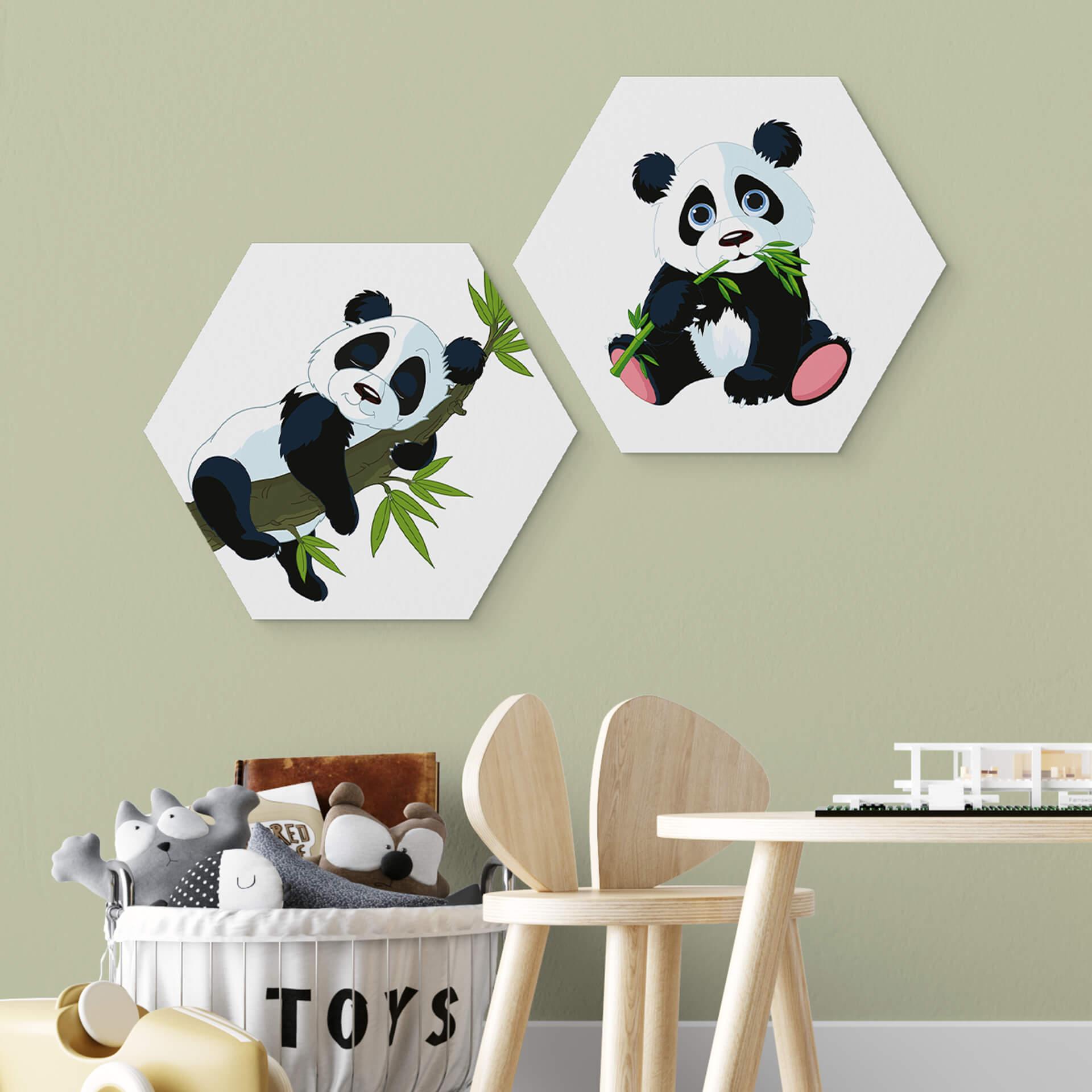 Hexagon Dibond Slapende Panda