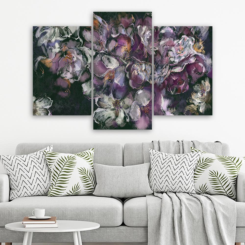 3 stykke lærredsprint, Irisblomst