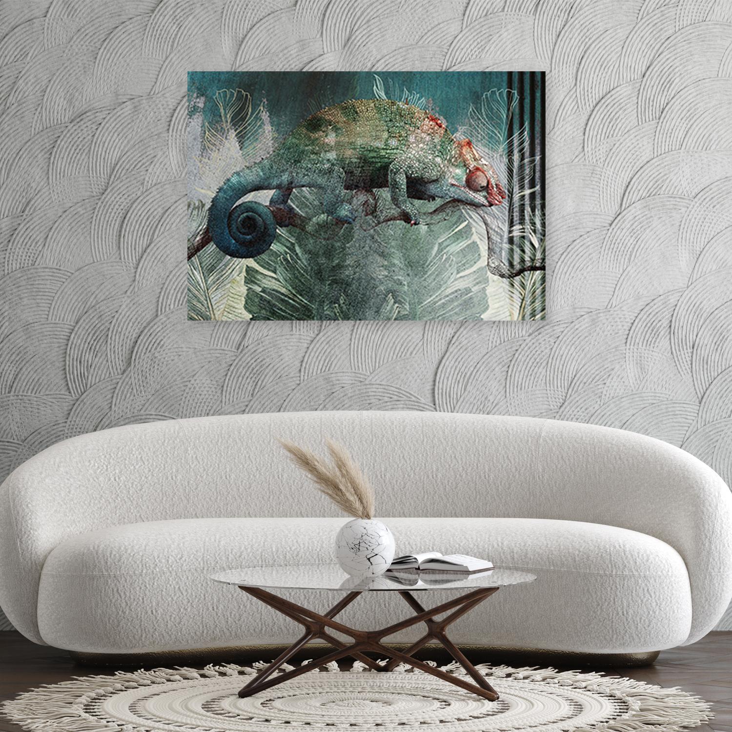 Canvasbillede, Kamæleon i jungle