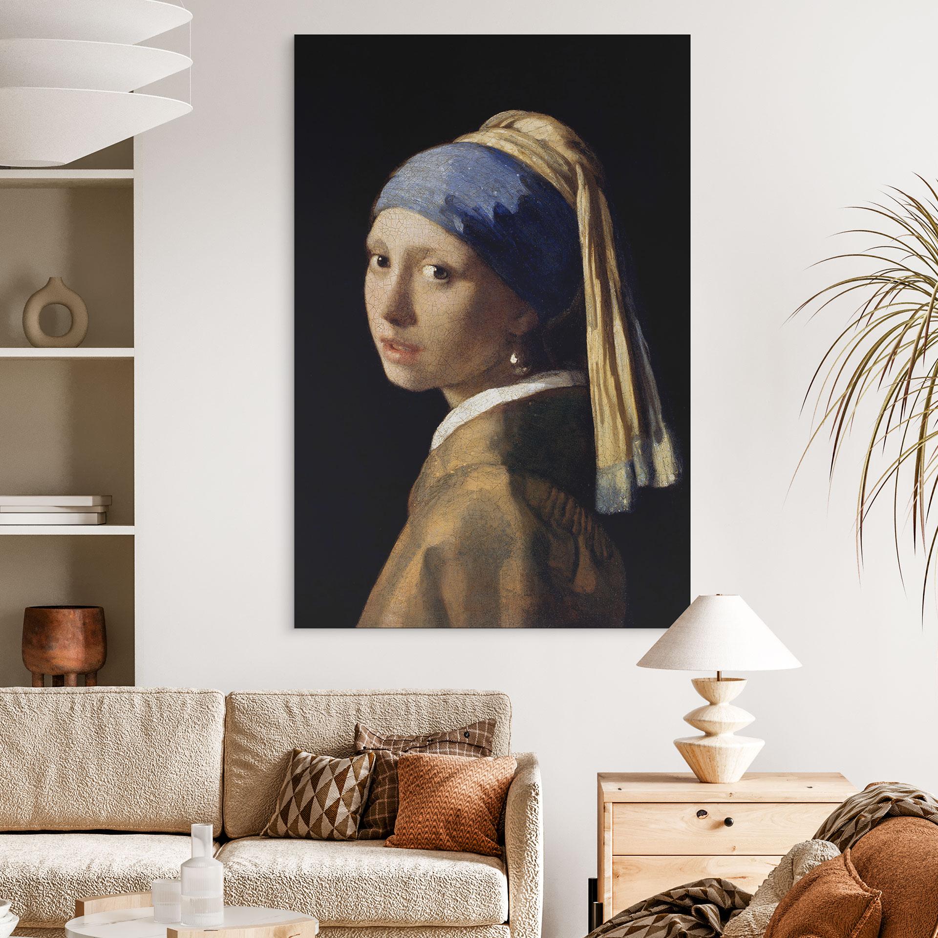 Wandbild Vermeer - Das Mädchen mit dem Perlenohrring - Alu-Dibond