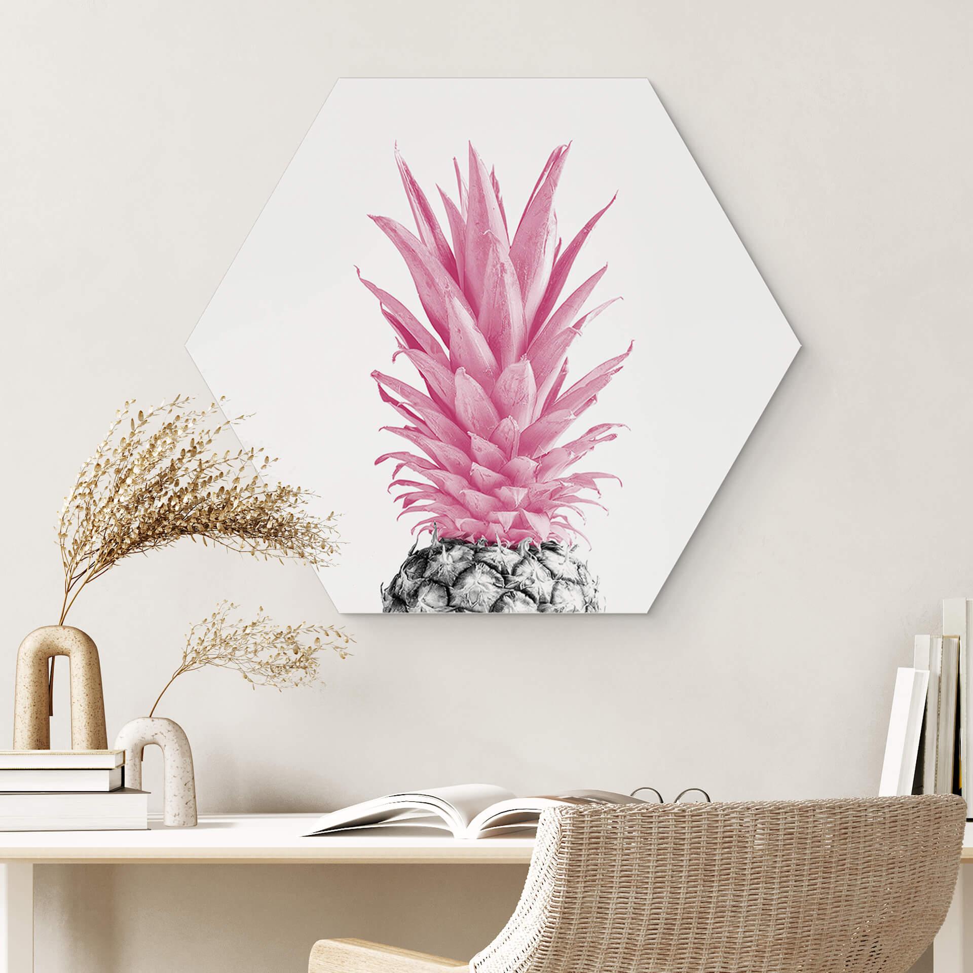 Hexagon Dibond 1X Studio - Pink Pineapple