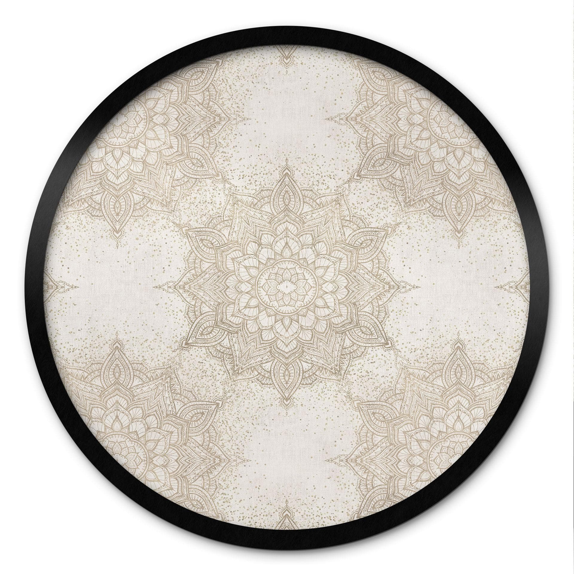 Elegant mandala plakat i sandguld - Bloomery Decor - Round