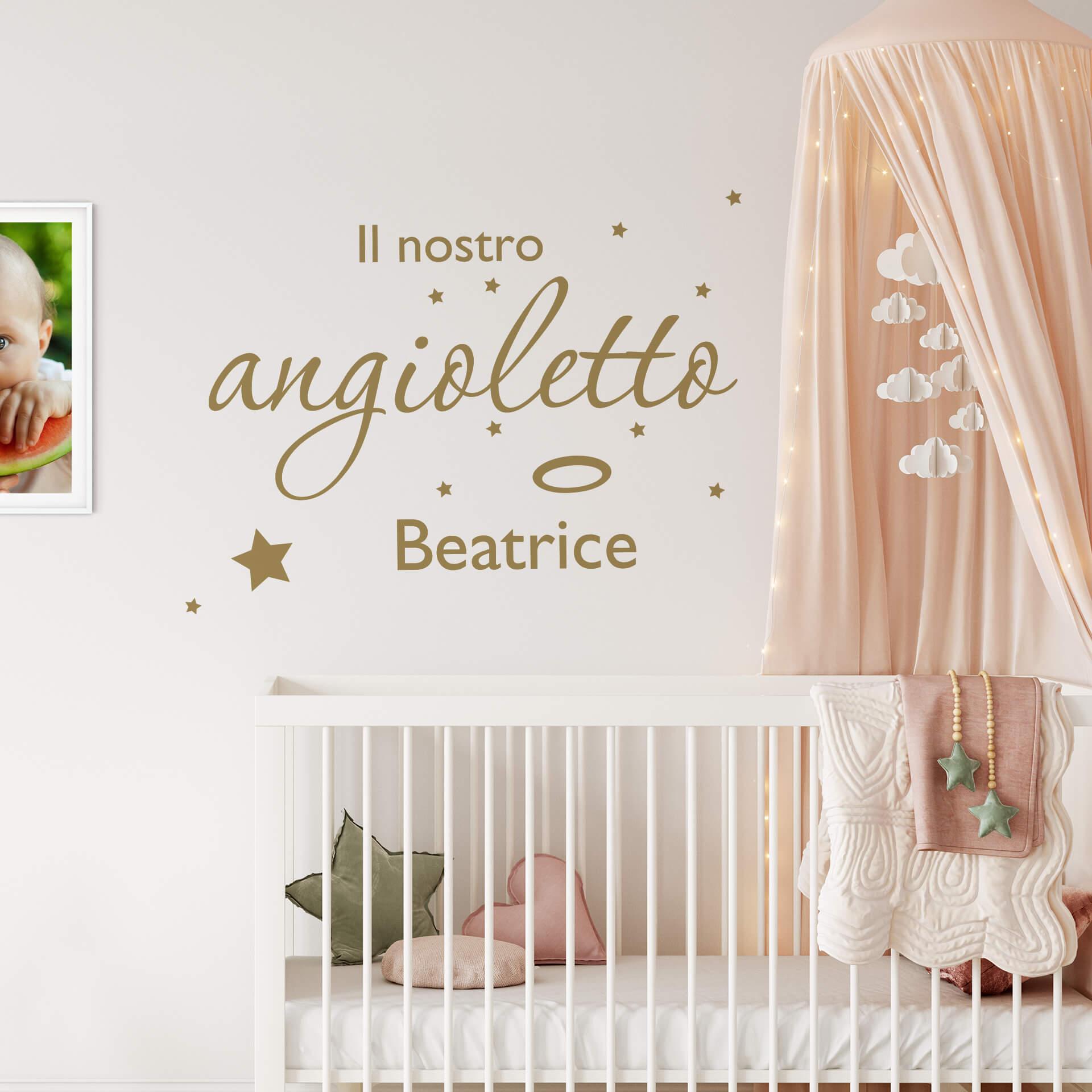 Adesivo murale + Nome Il nostro angioletto
