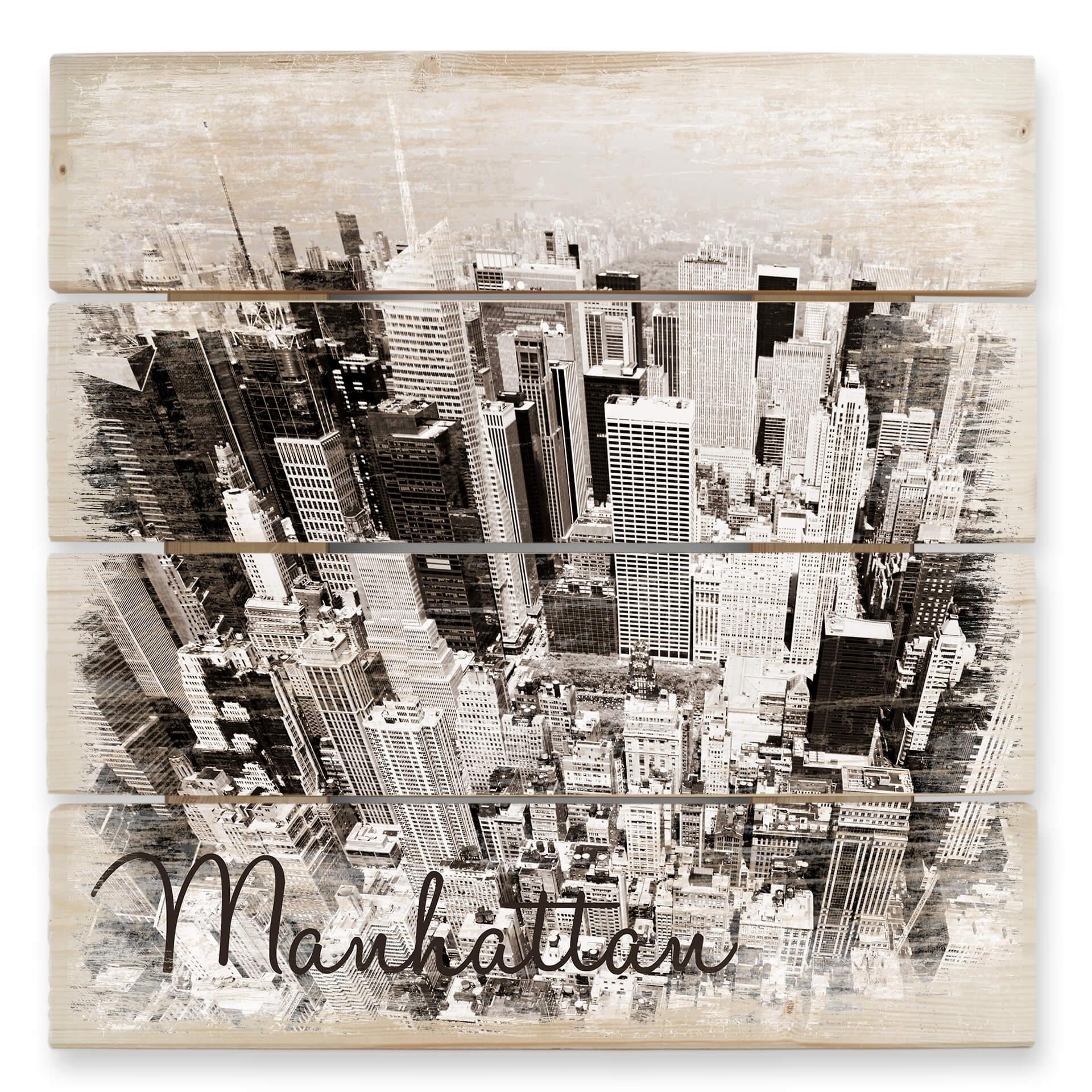 Manhatten - Træ print