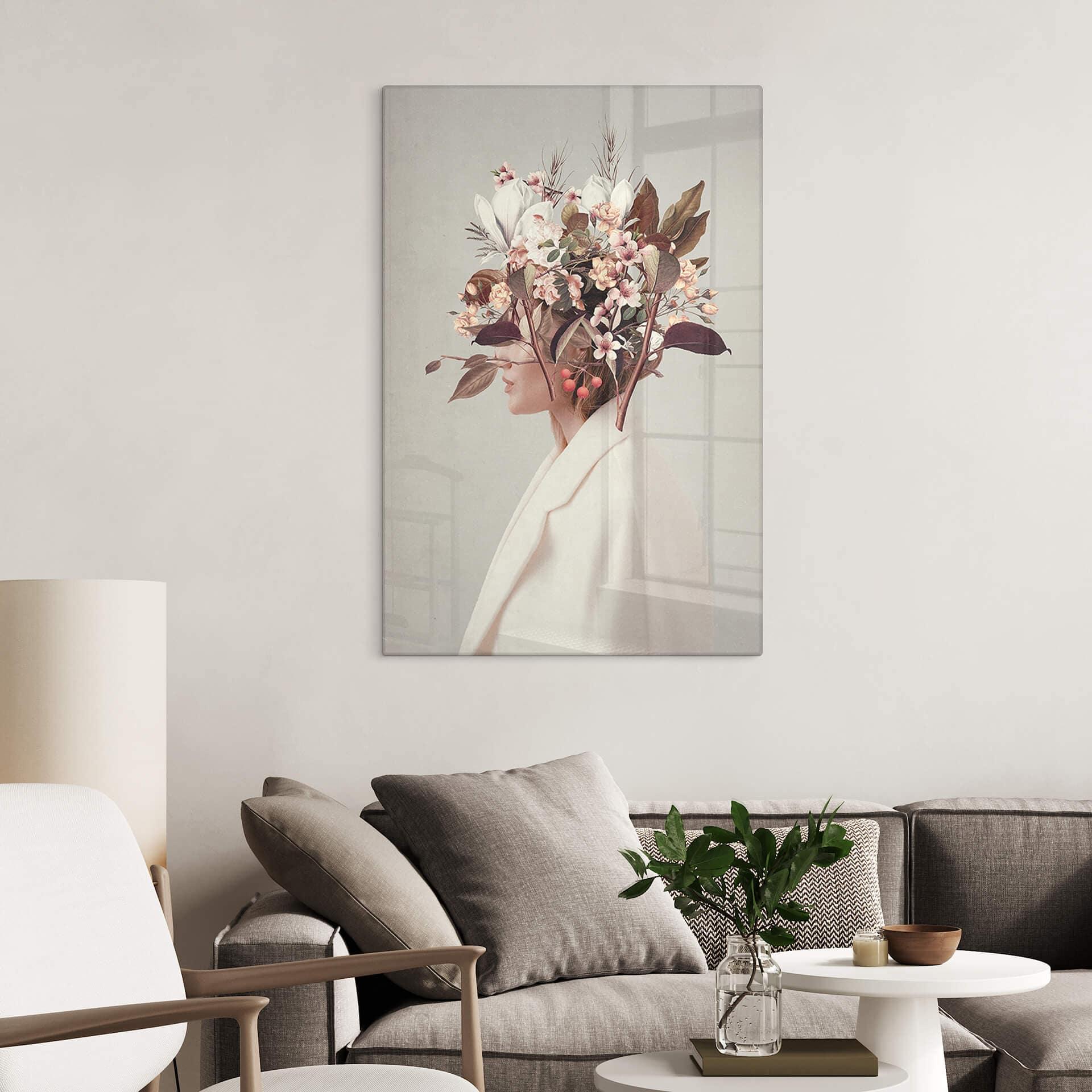 Glasbillede - Moth - Beautiful Flower Lady