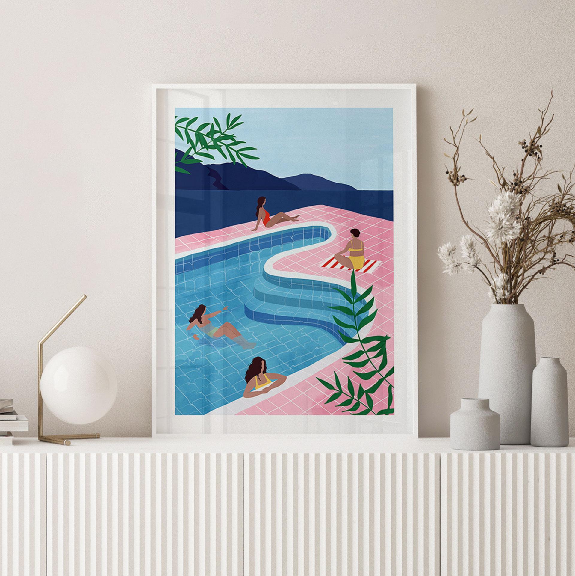 Plakat Afslapning ved poolen - Tomljanovic