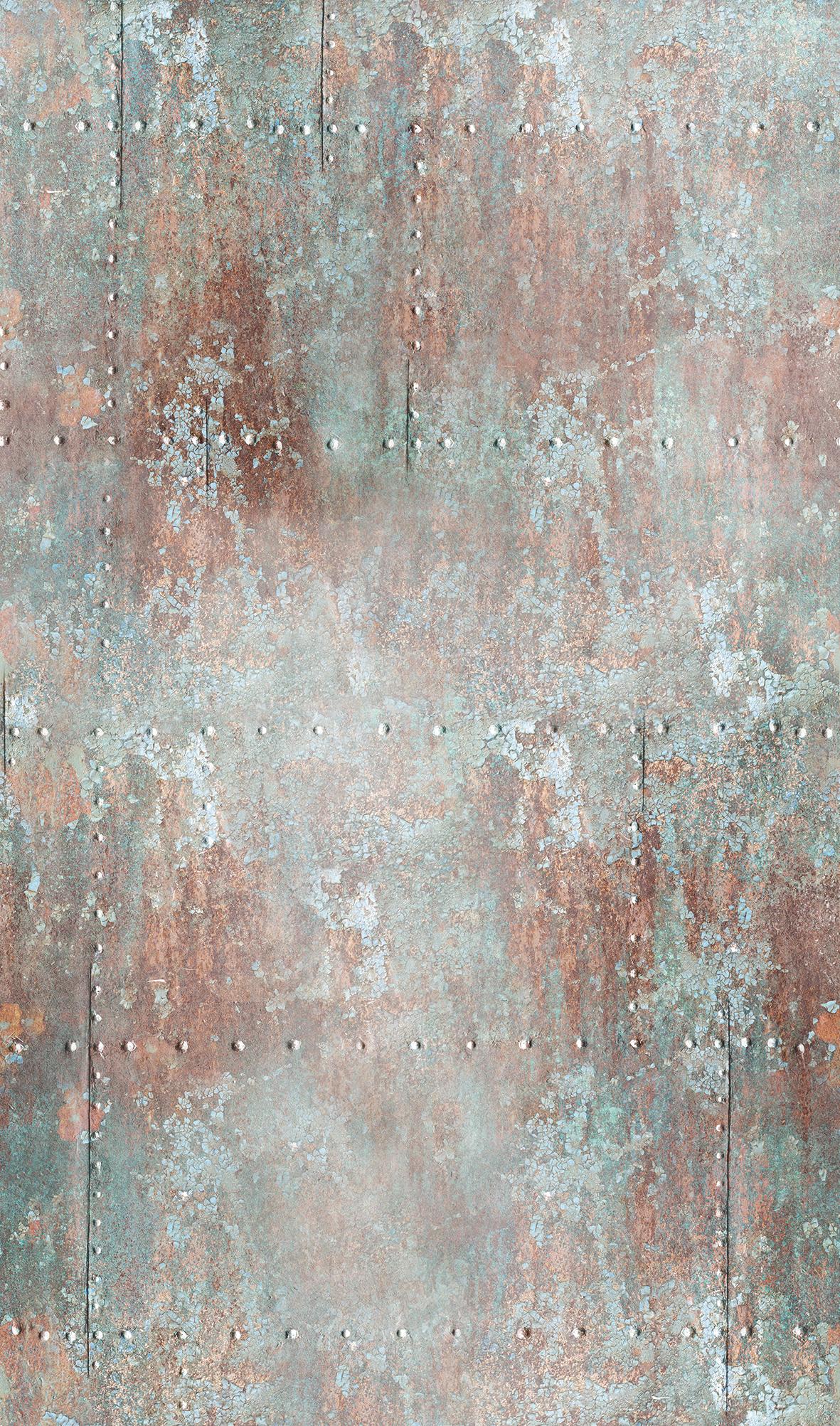Vintage metaal effect behang Fotobehang grijs, rood,Afbeelding 2,70 x 1,59 m