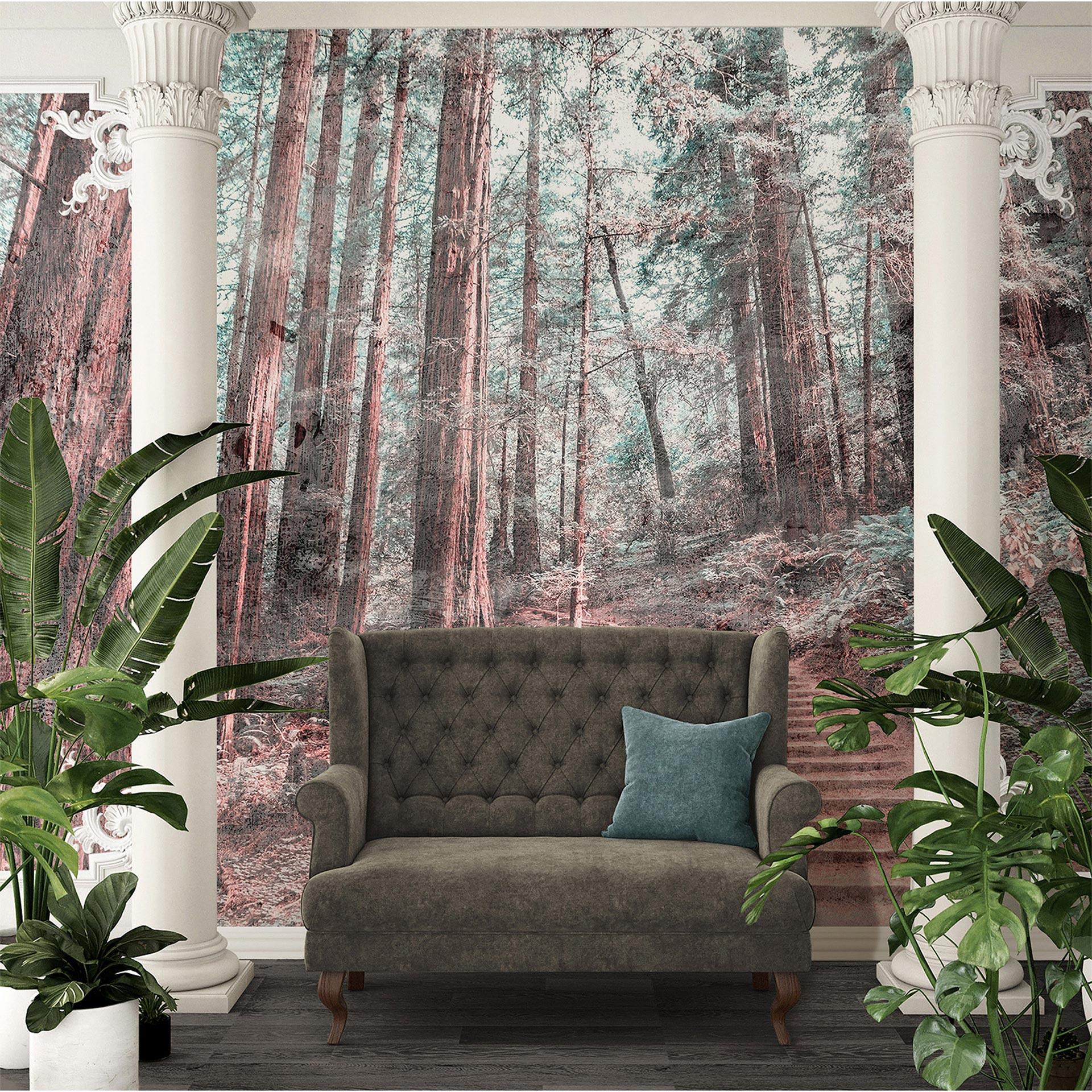 non-woven tapet ForestWalk natur træ fototapet Designwalls i brun og grøn