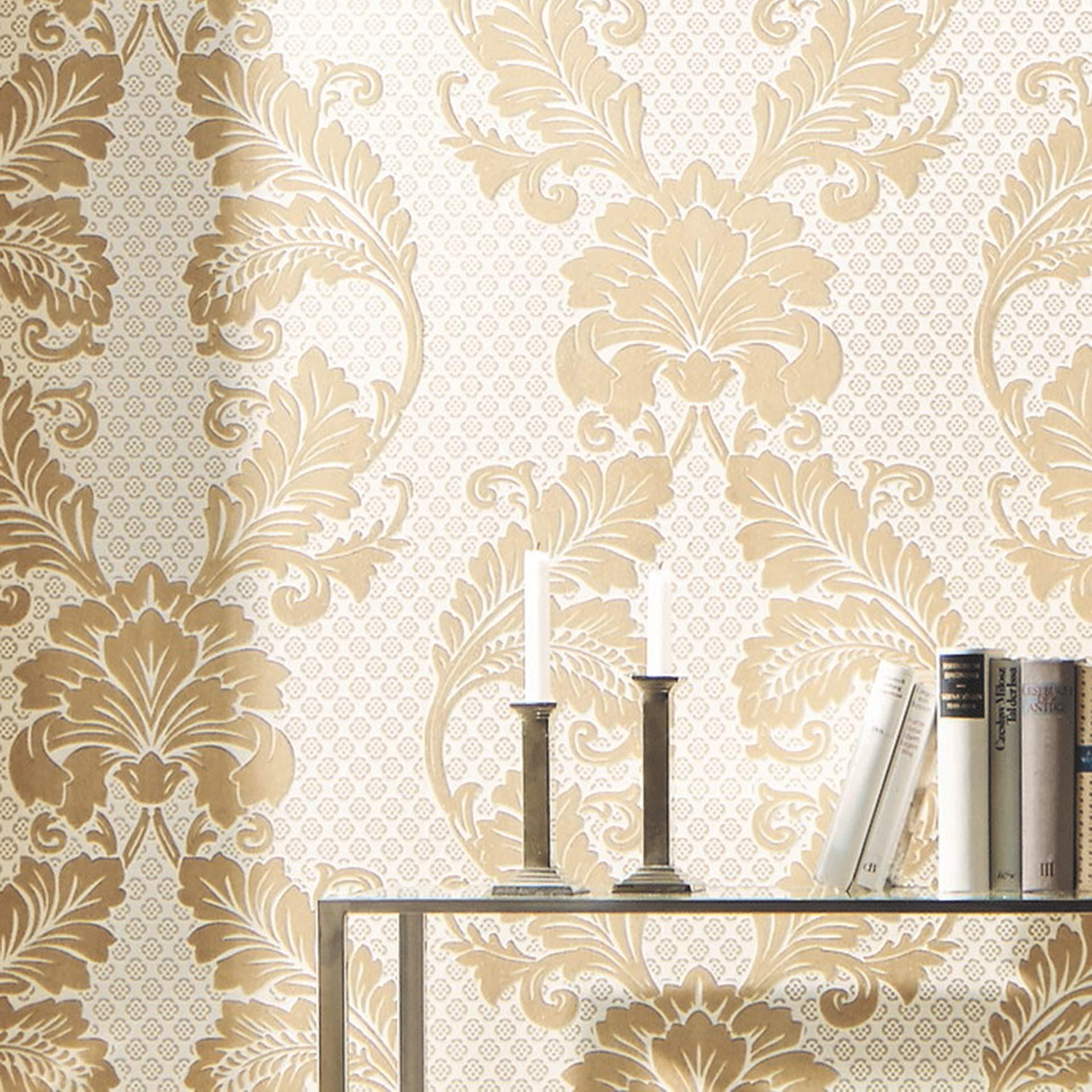 A.S. Creation barok tapet med ornamenter ægte flock non-woven tapet klassisk