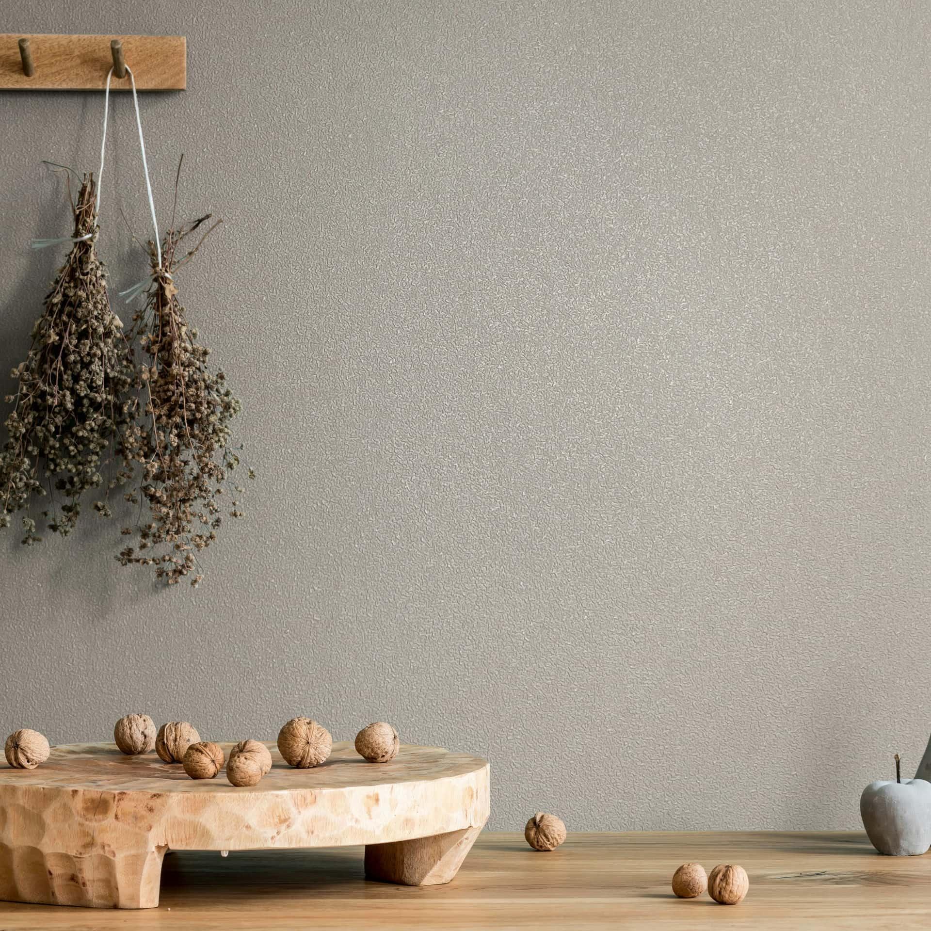 Ikke-vævet tapet struktureret almindelig moderne mat i mellemgrå
