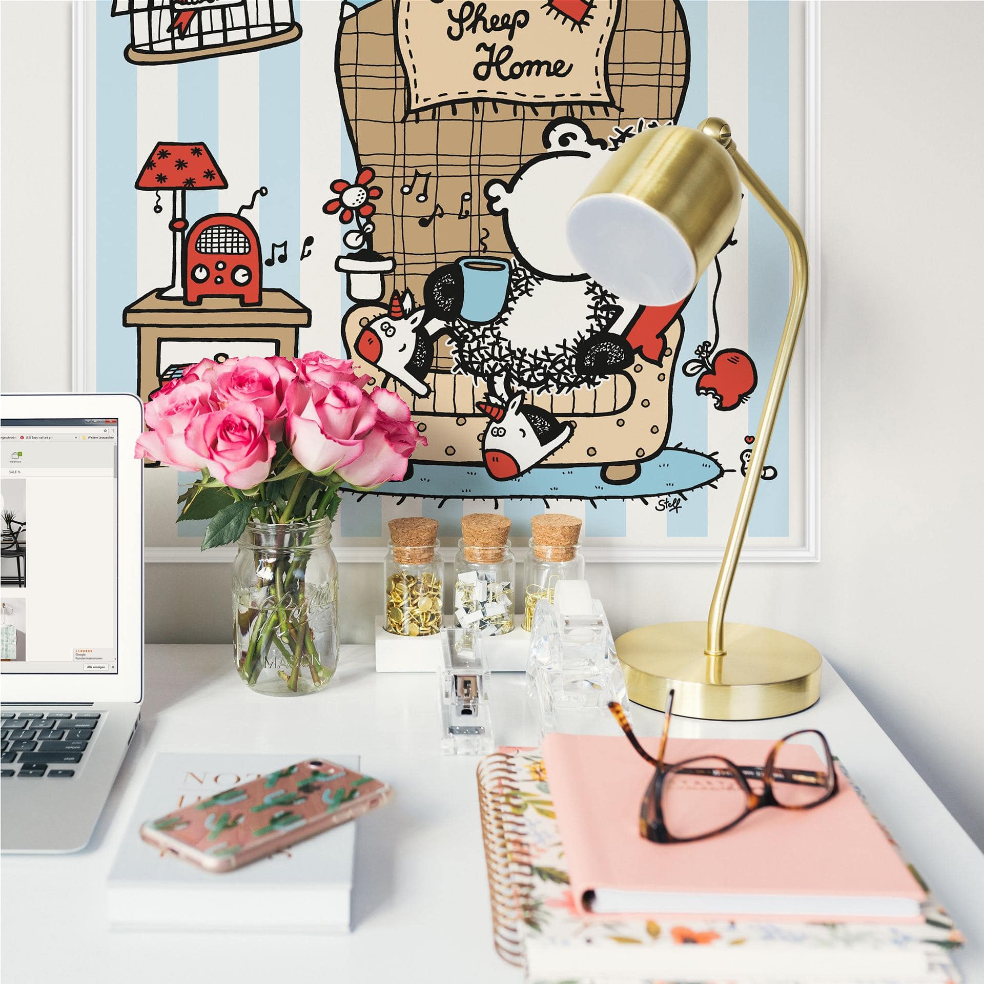 Muurprints Muziek - Sheepworld