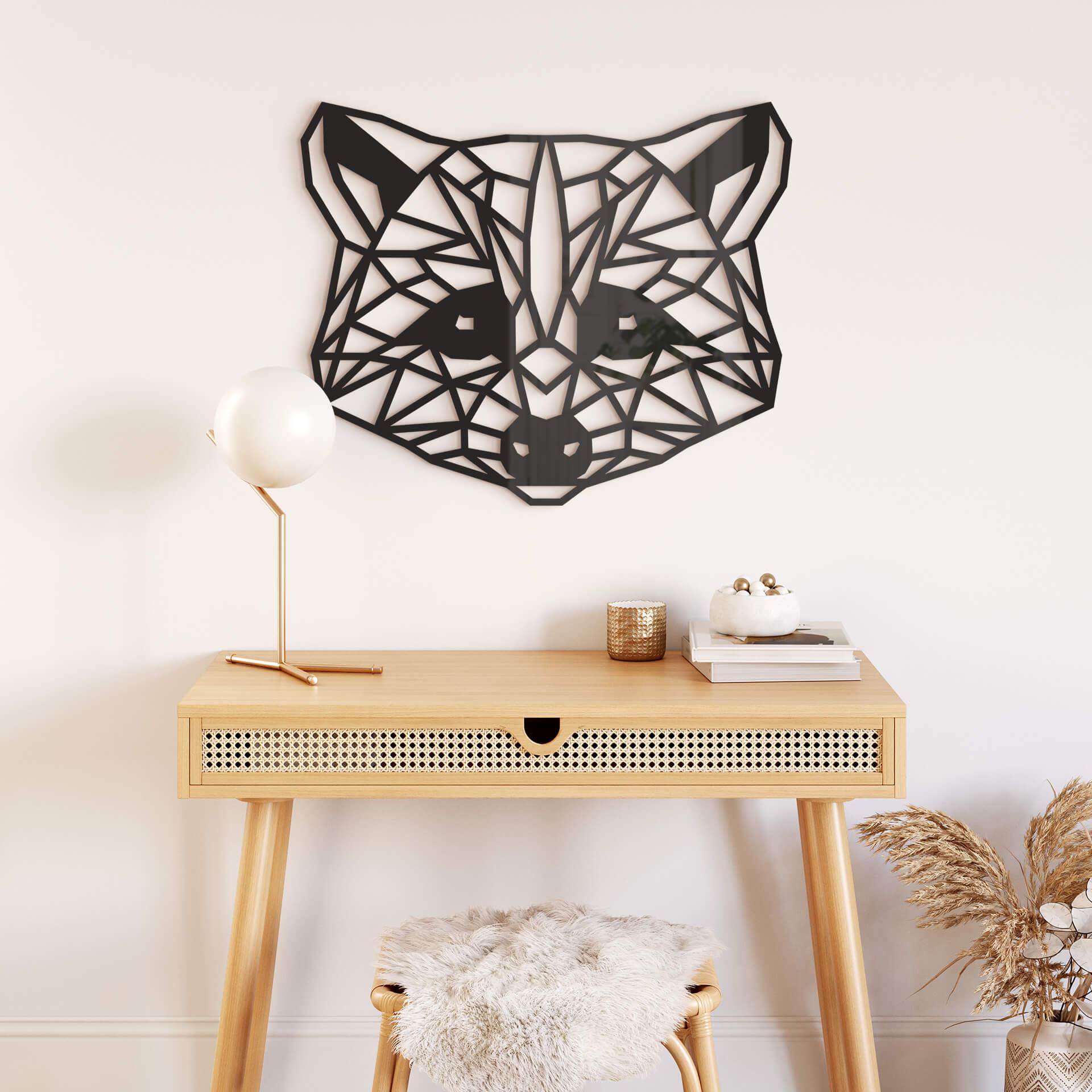 Decoración acrílica Origami mapache