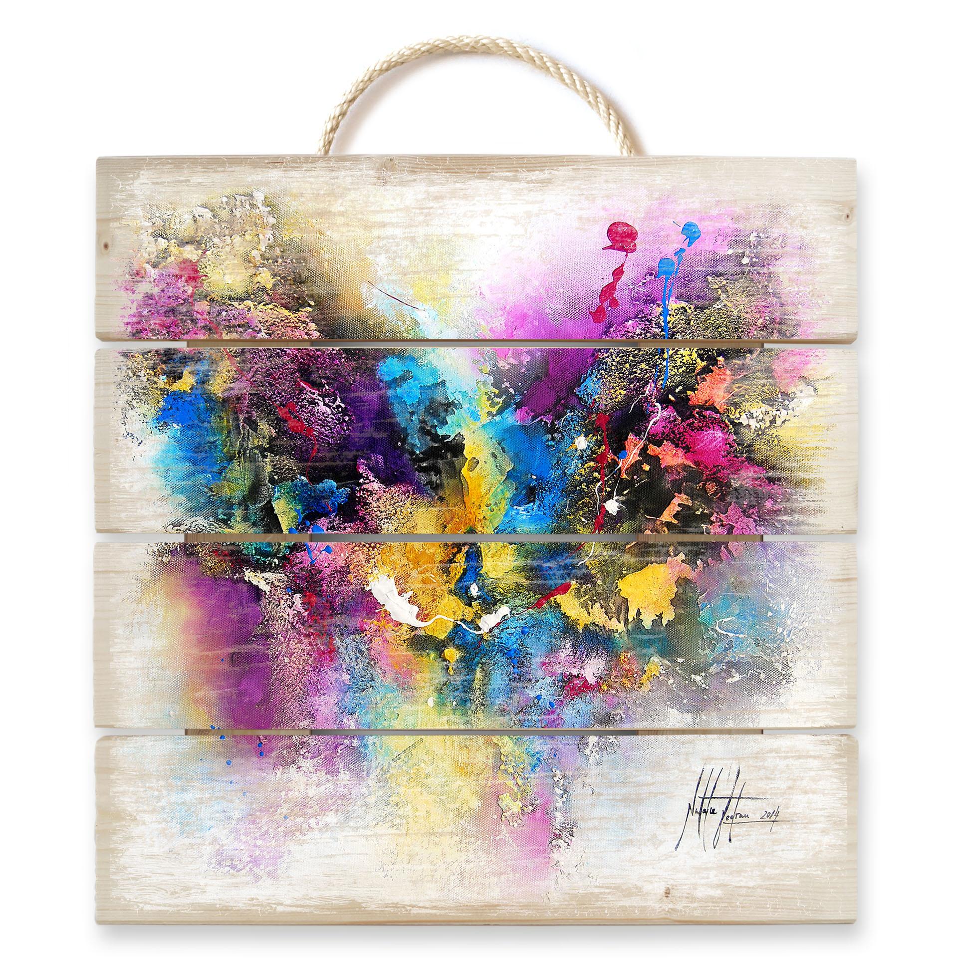 Cuadro de madera Fedrau - Lilaliebe - 40x41,5 cm