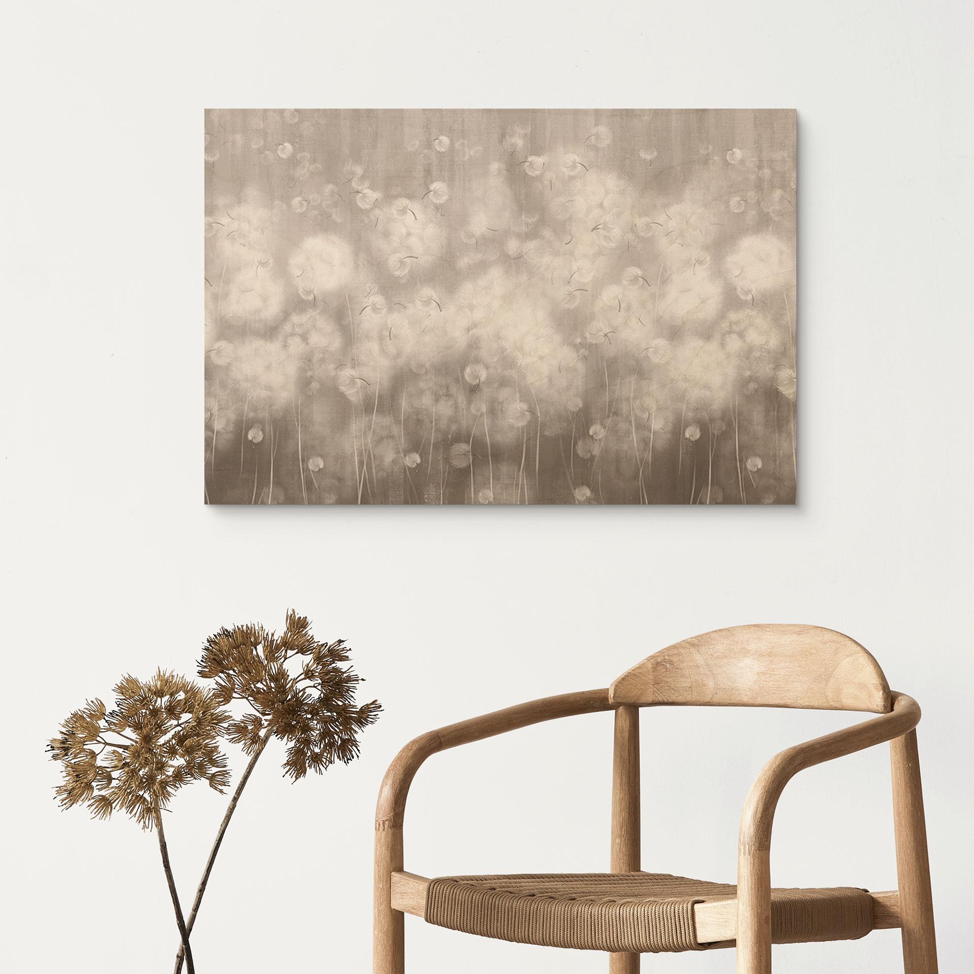 Holzbild Pusteblumen Traum in Beige - Ms Tiff
