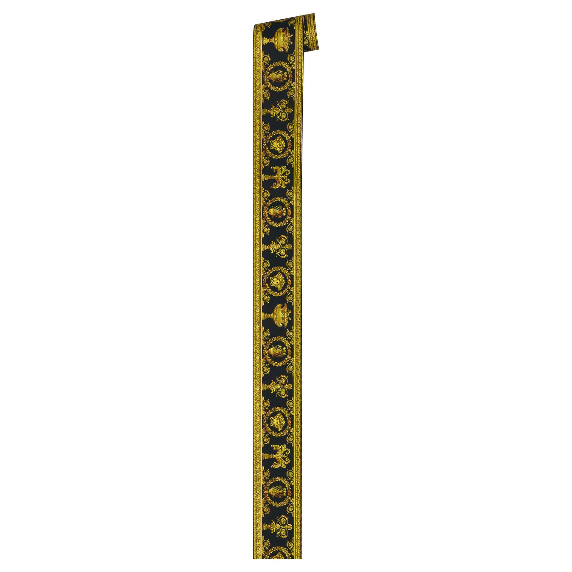 Versace tapet, Bort med Vanitas ornamenter, barok guld, gul, sort
