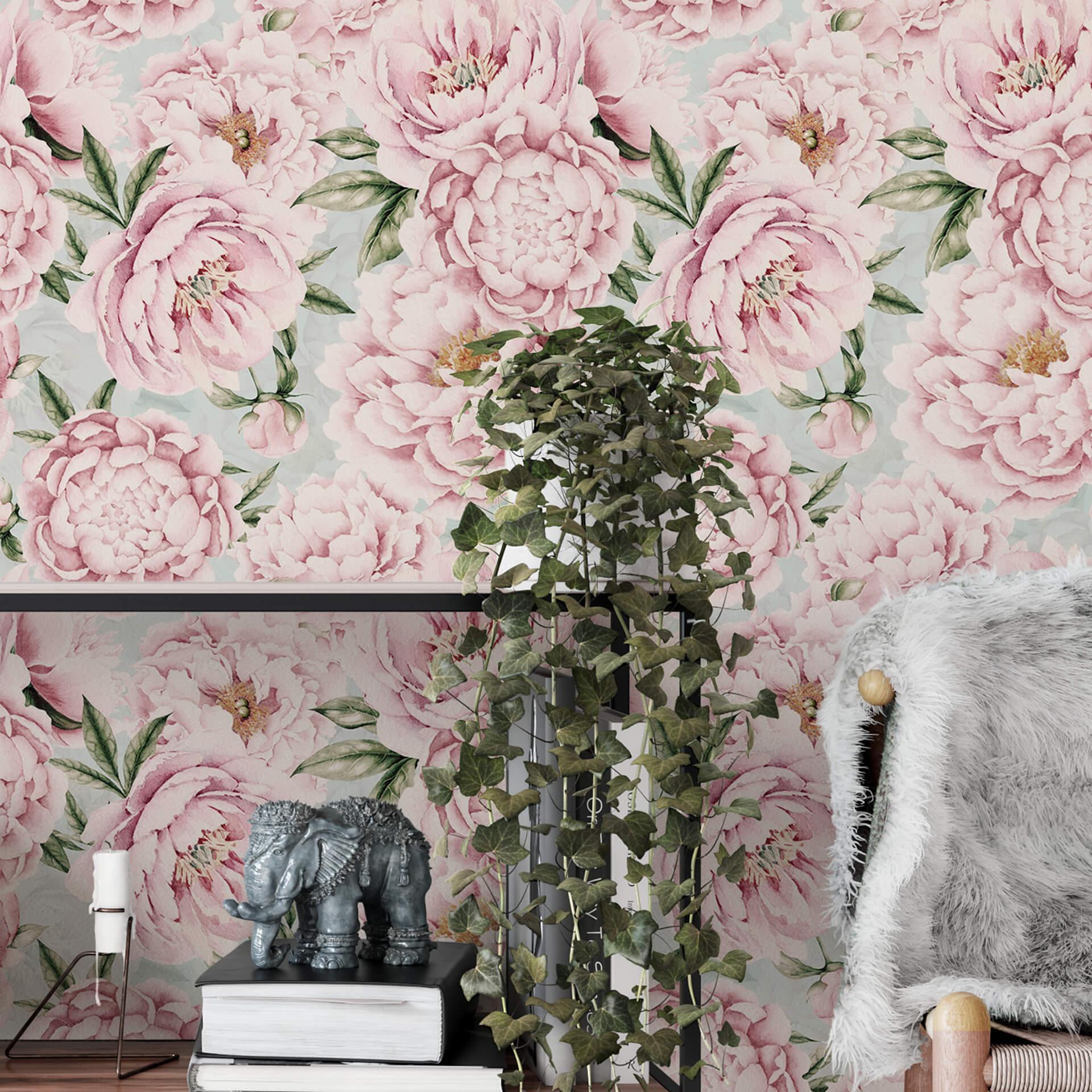 Carta da parati a motivi UN Designs - Pink Paeonia